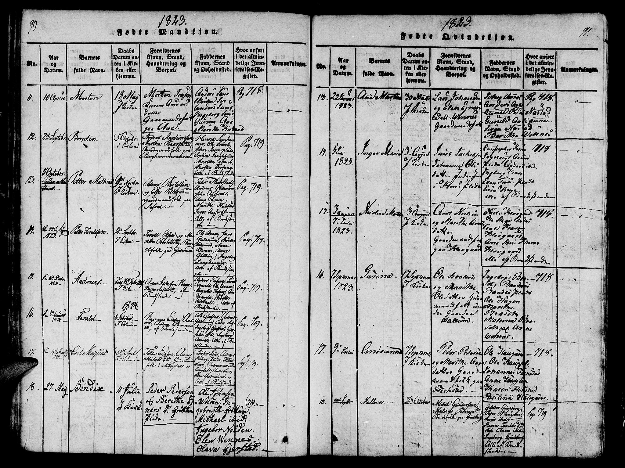 Ministerialprotokoller, klokkerbøker og fødselsregistre - Nord-Trøndelag, SAT/A-1458/746/L0441: Parish register (official) no. 746A03 /2, 1816-1827, p. 90-91