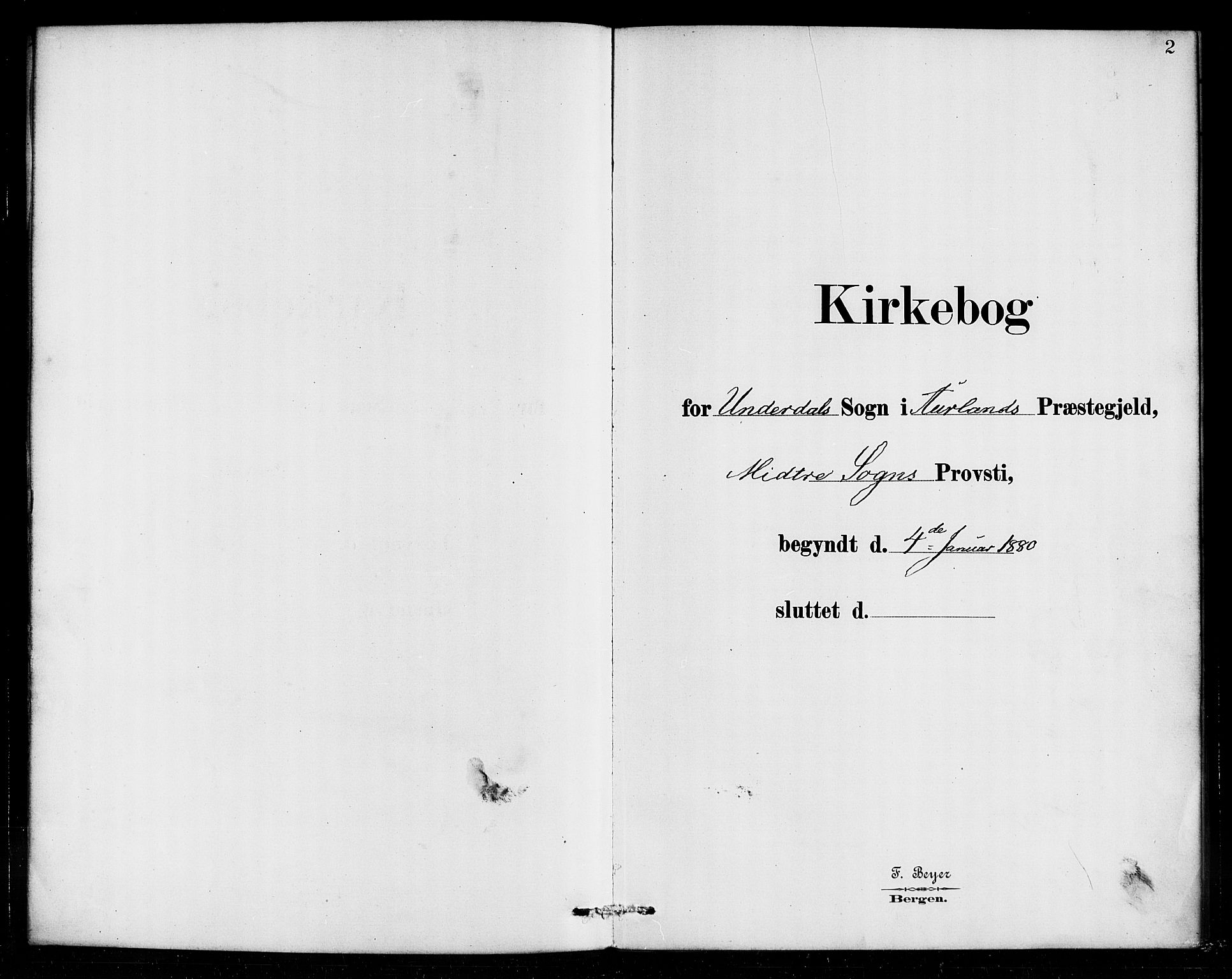 Aurland sokneprestembete, SAB/A-99937/H/Ha/Hae/L0001: Parish register (official) no. E 1, 1880-1907, p. 2