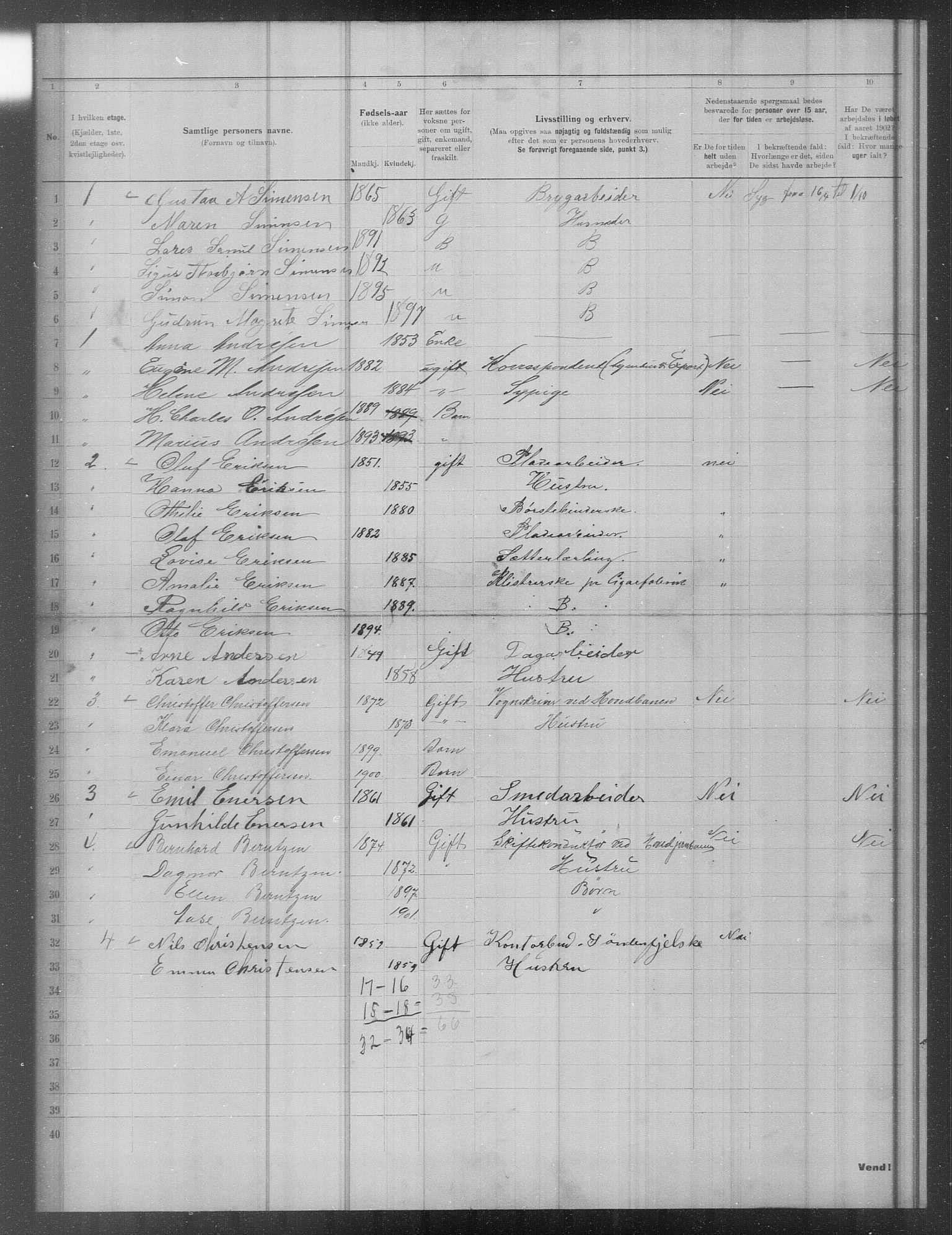 OBA, Municipal Census 1902 for Kristiania, 1902, p. 17564