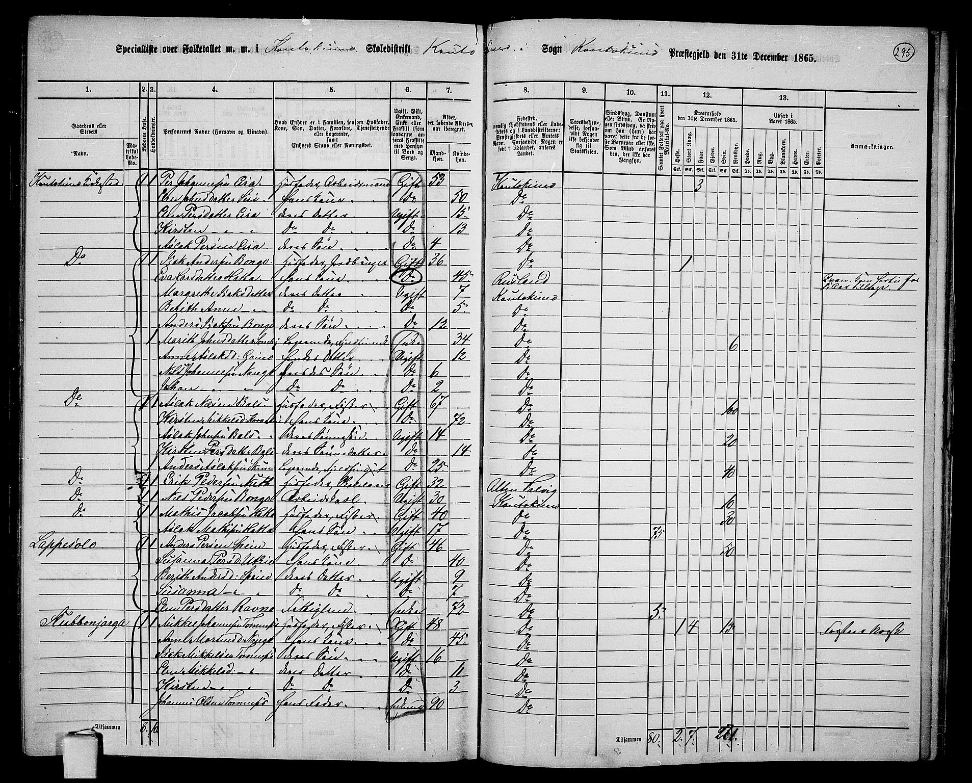 RA, 1865 census for Kautokeino, 1865, p. 14