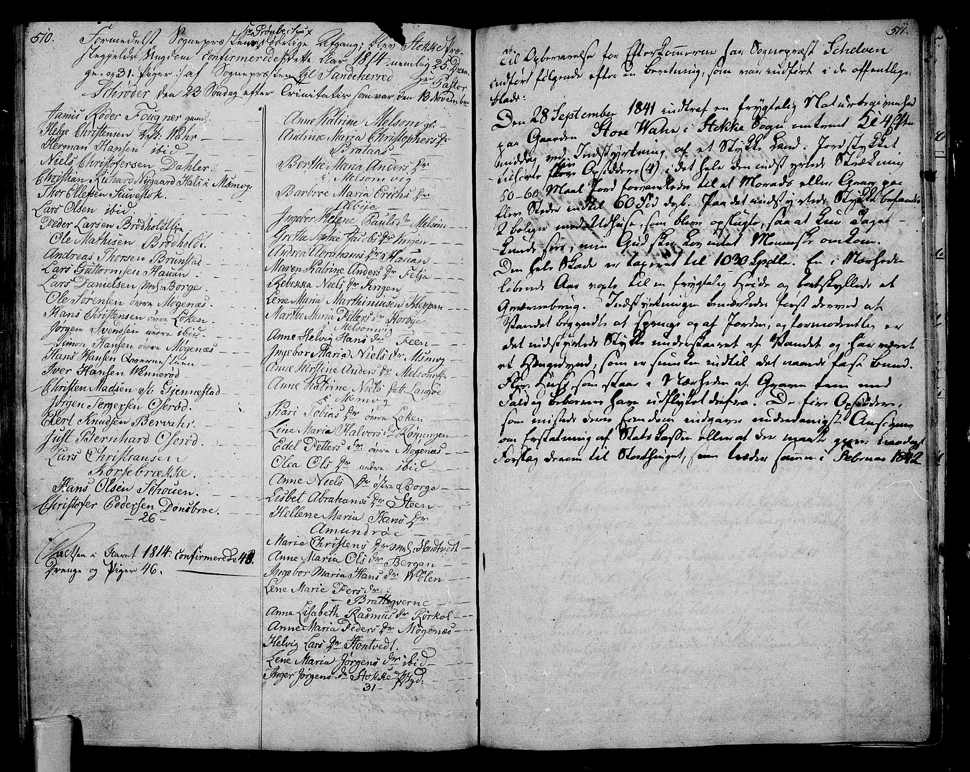 Stokke kirkebøker, SAKO/A-320/F/Fa/L0004: Parish register (official) no. I 4, 1804-1815, p. 510-511