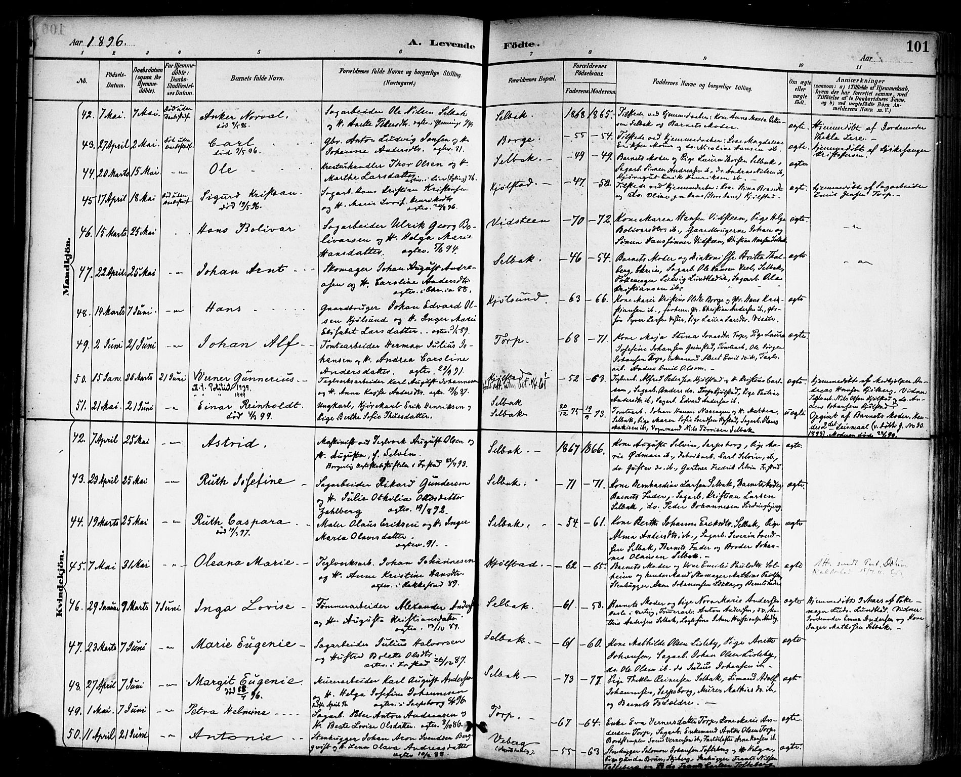 Borge prestekontor Kirkebøker, SAO/A-10903/F/Fa/L0008: Parish register (official) no. I 8A, 1887-1902, p. 101