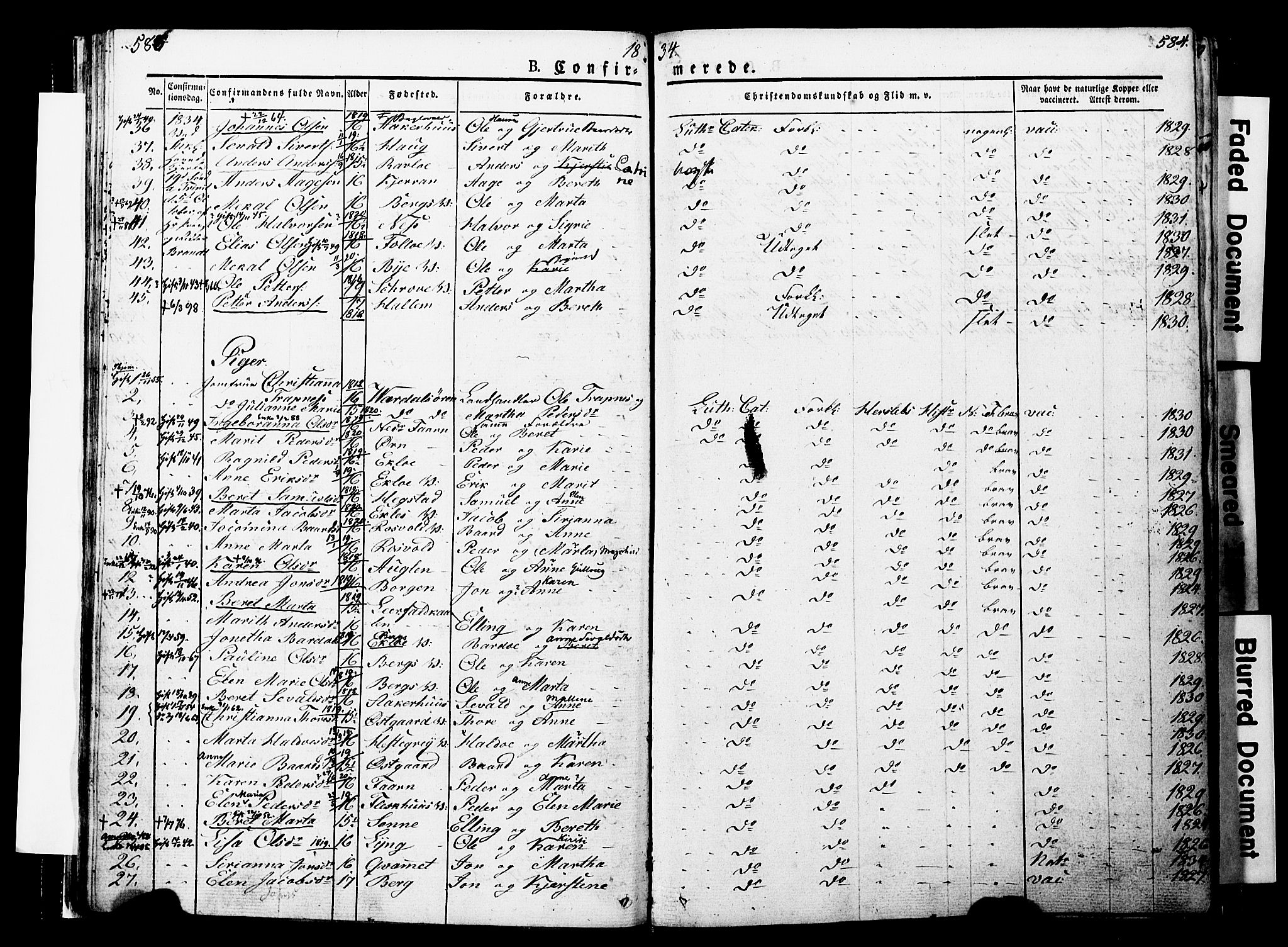 Ministerialprotokoller, klokkerbøker og fødselsregistre - Nord-Trøndelag, AV/SAT-A-1458/723/L0243: Parish register (official) no. 723A12, 1822-1851, p. 583-584