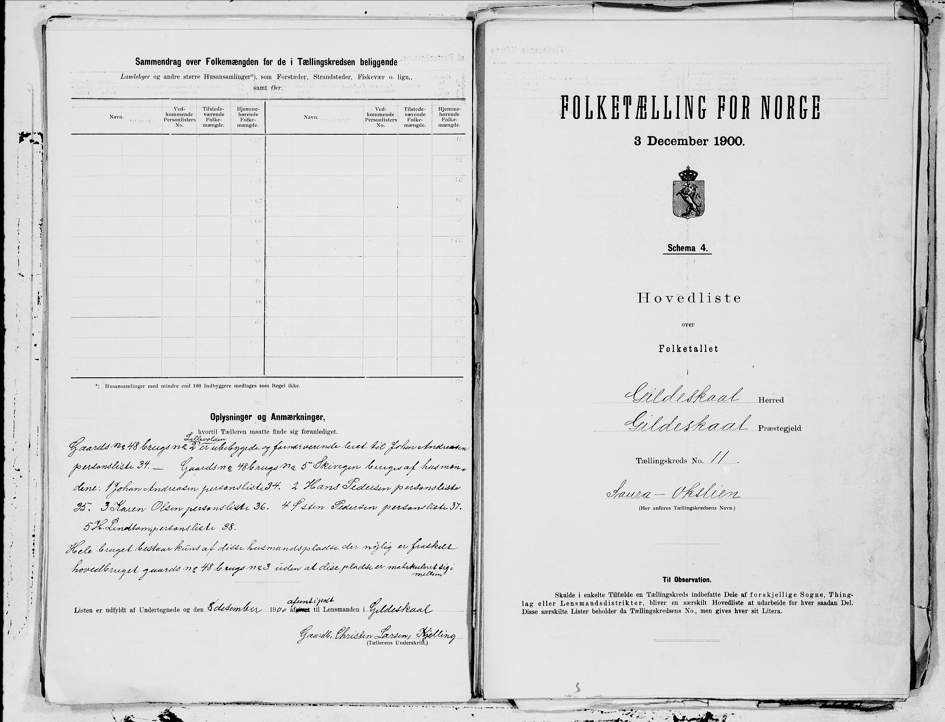 SAT, 1900 census for Gildeskål, 1900, p. 22
