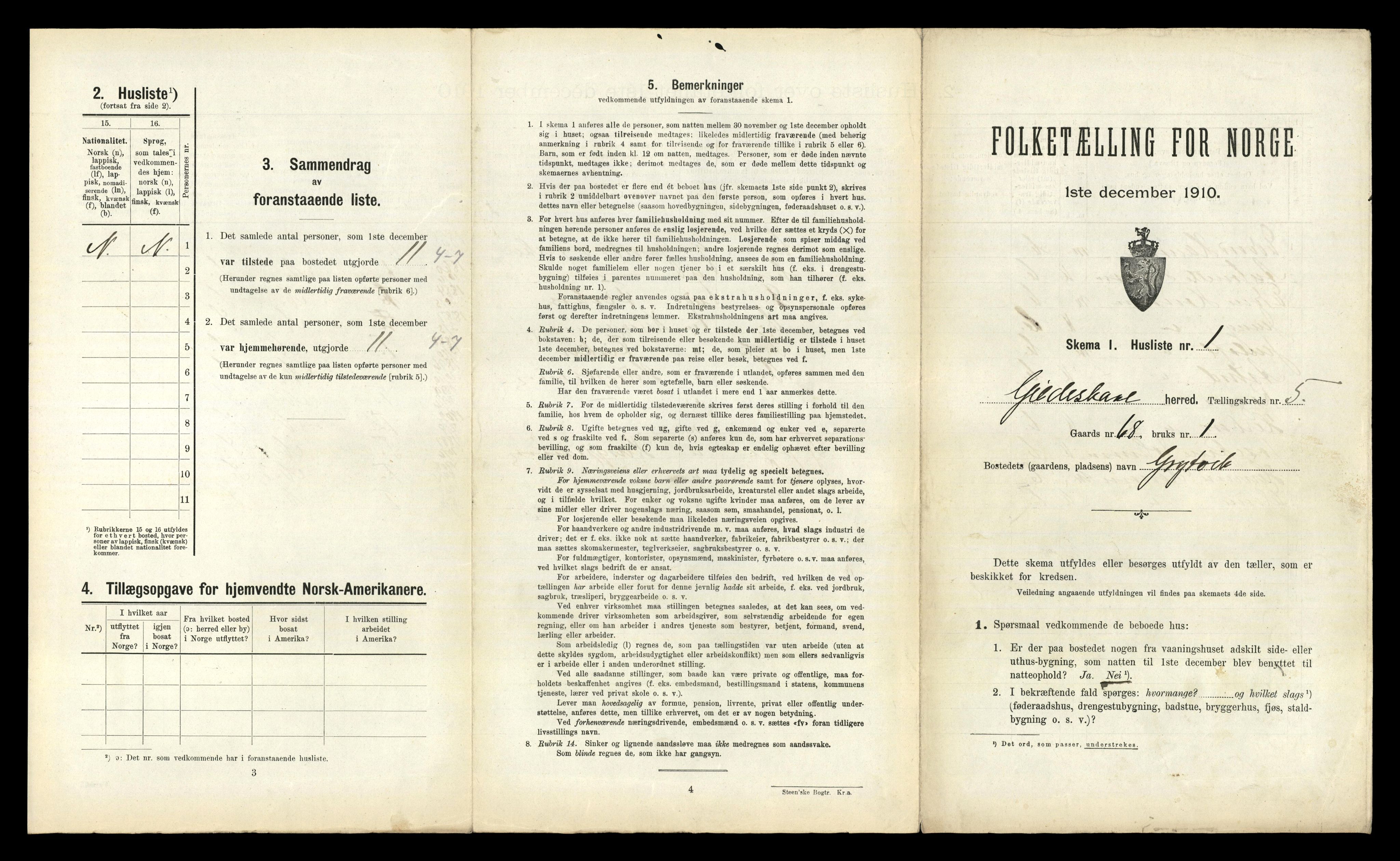 RA, 1910 census for Gildeskål, 1910, p. 579