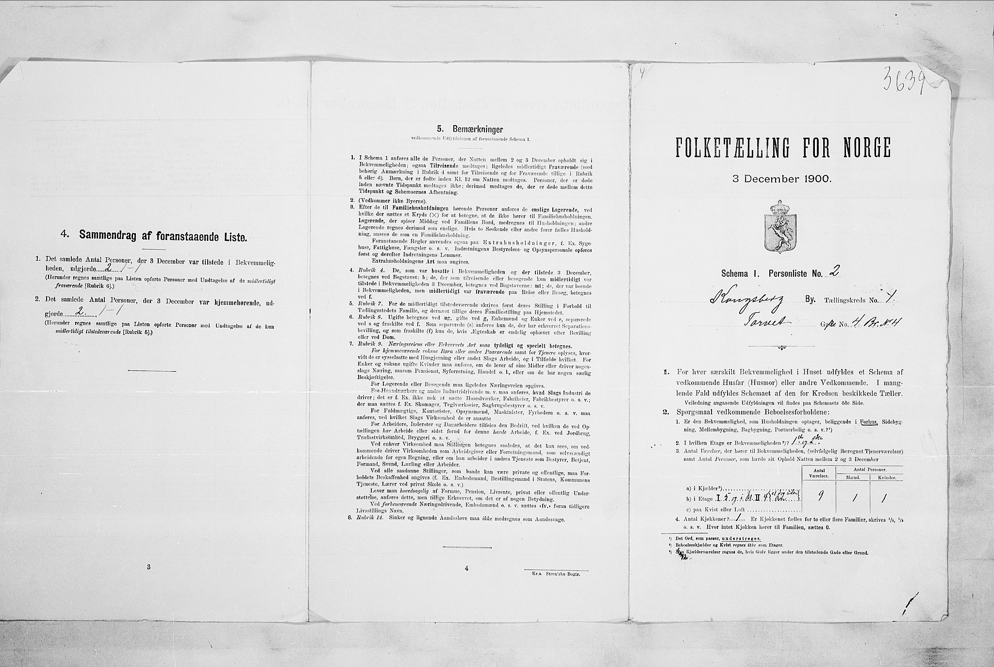 RA, 1900 census for Kongsberg, 1900, p. 64
