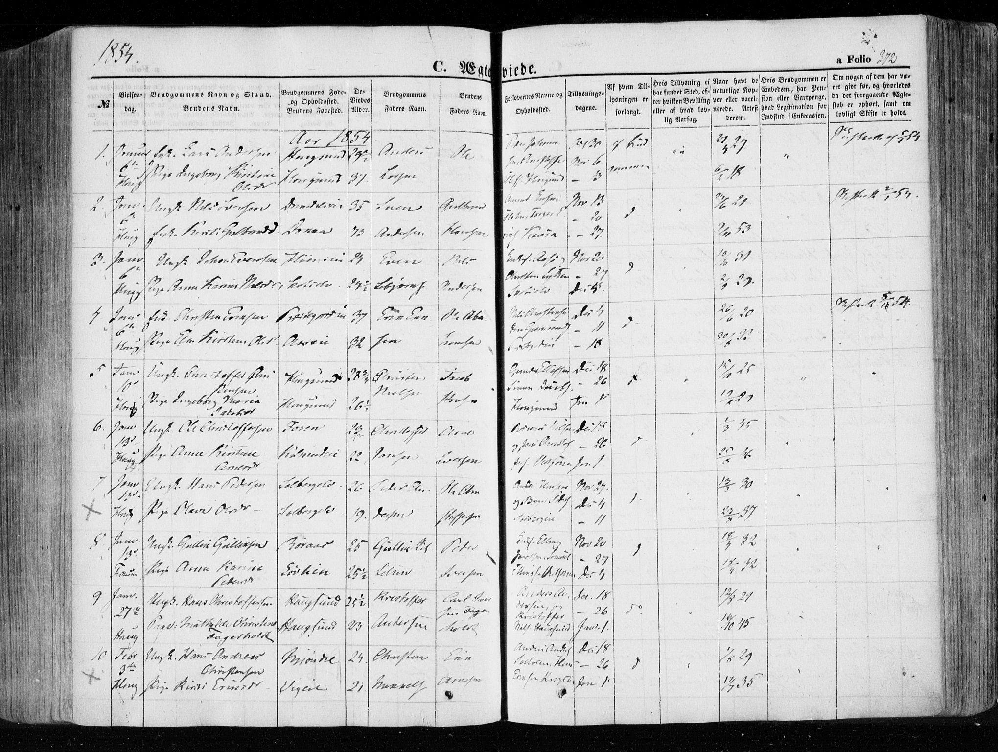 Eiker kirkebøker, SAKO/A-4/F/Fa/L0014: Parish register (official) no. I 14, 1846-1854, p. 372