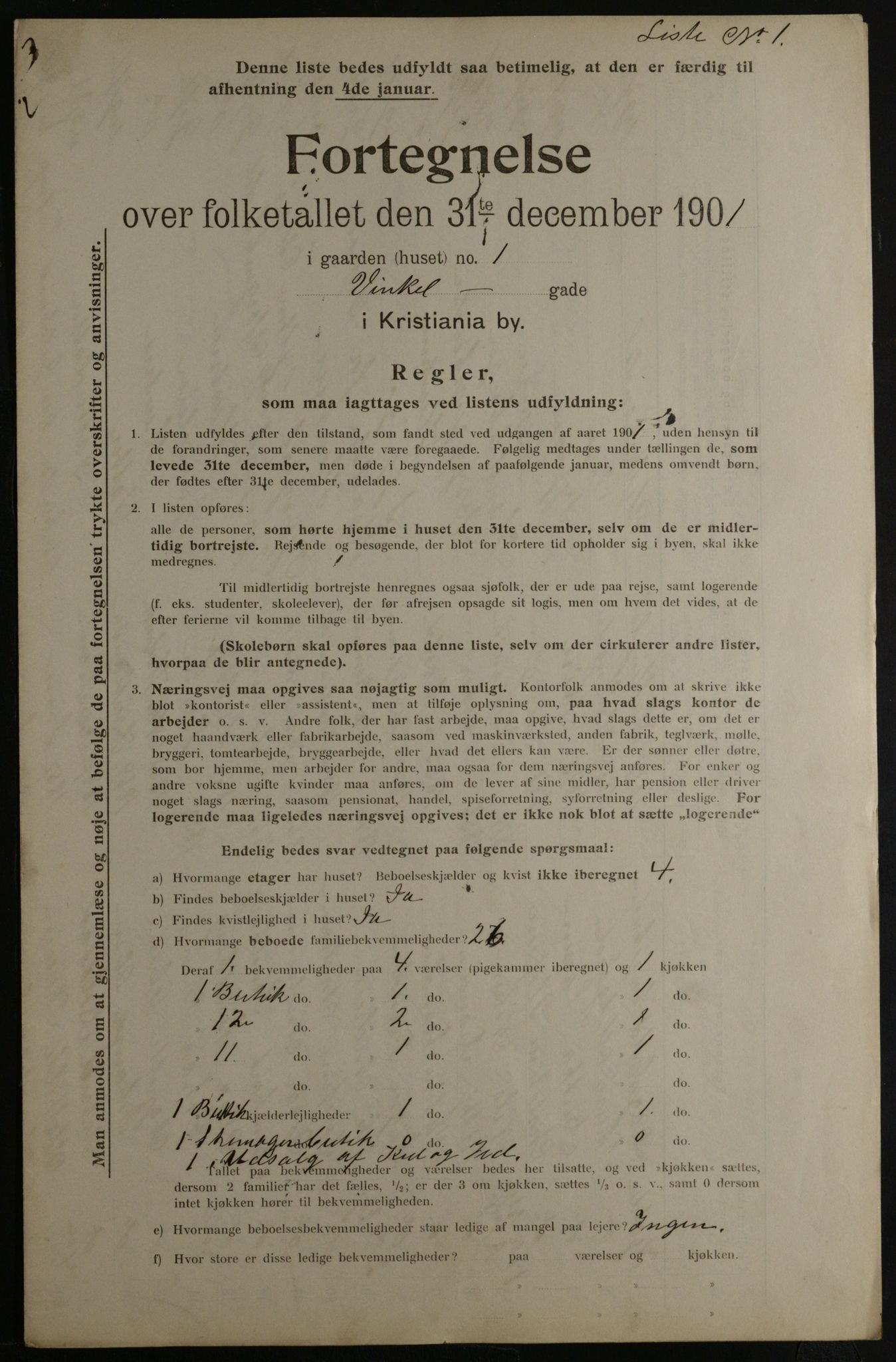 OBA, Municipal Census 1901 for Kristiania, 1901, p. 19033