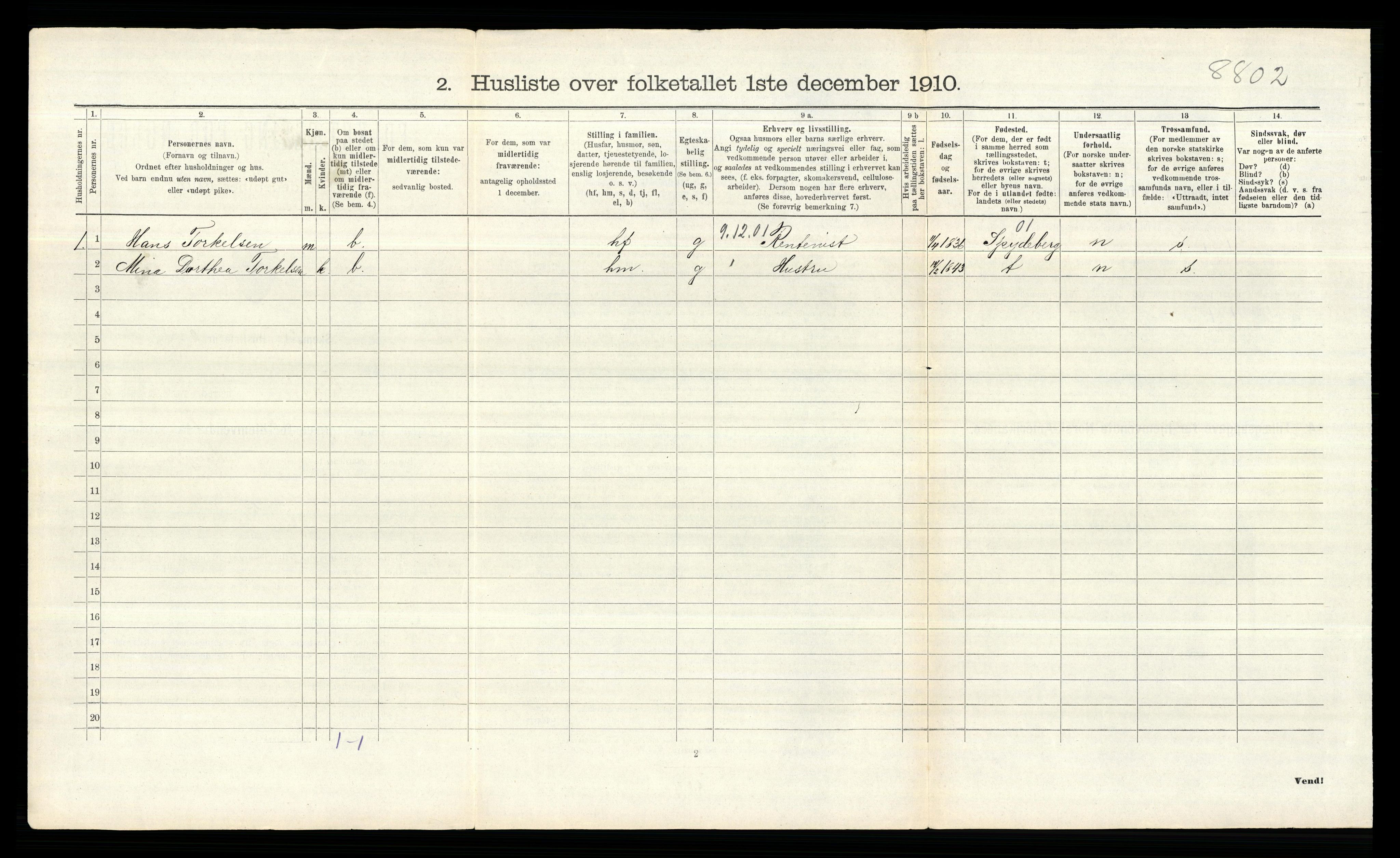 RA, 1910 census for Onsøy, 1910, p. 688