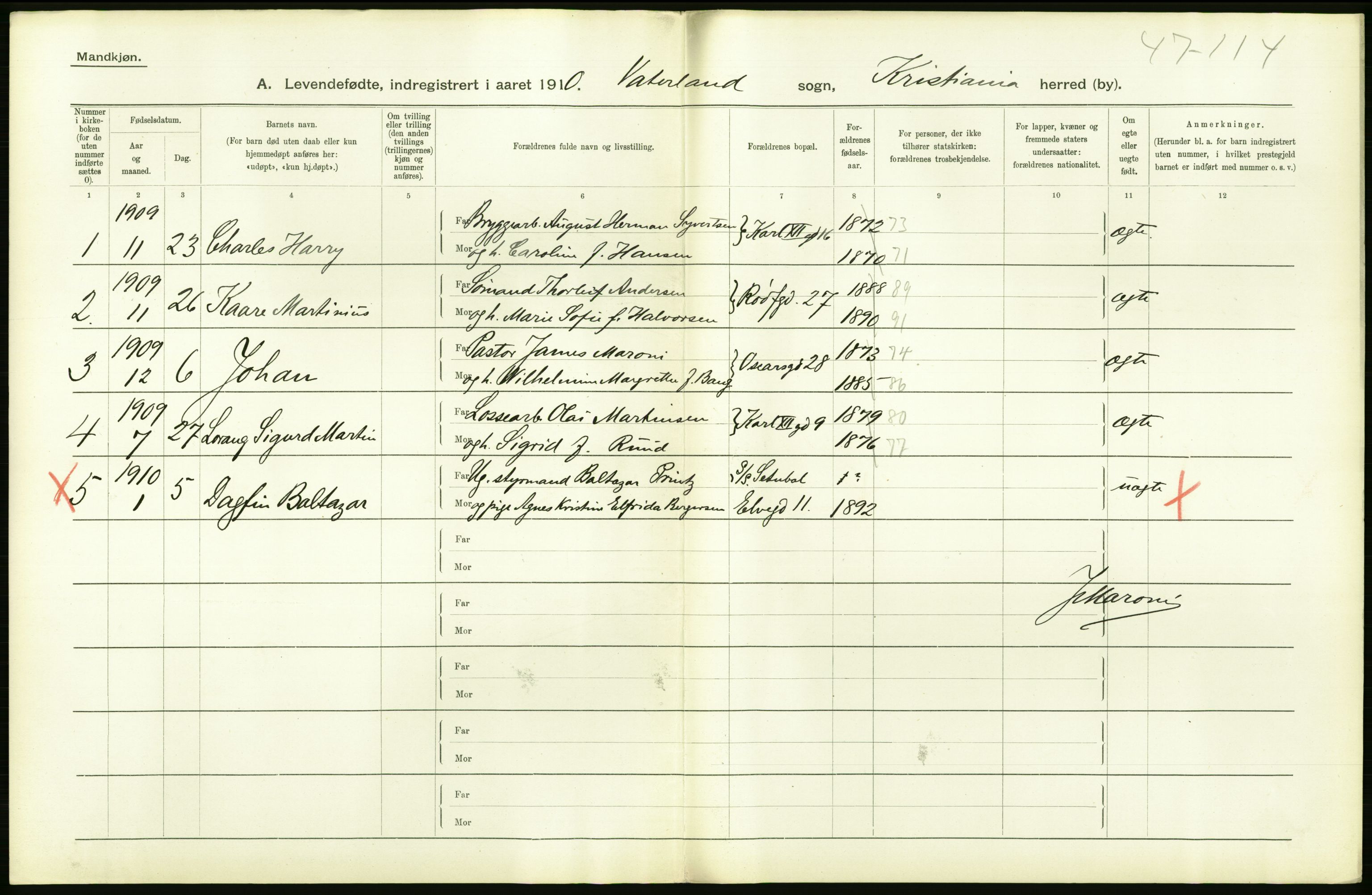 Statistisk sentralbyrå, Sosiodemografiske emner, Befolkning, AV/RA-S-2228/D/Df/Dfa/Dfah/L0006: Kristiania: Levendefødte menn., 1910, p. 746