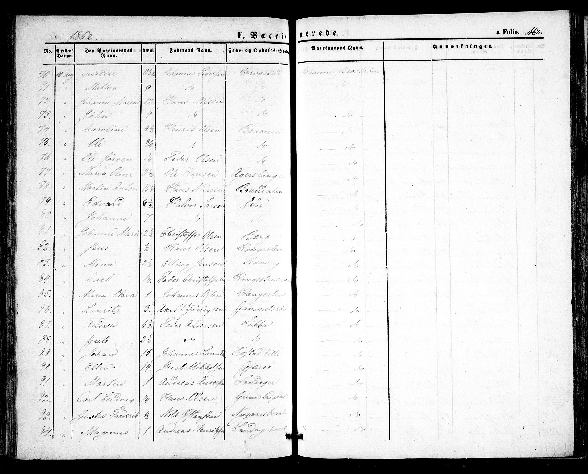 Råde prestekontor kirkebøker, AV/SAO-A-2009/F/Fa/L0005: Parish register (official) no. 5, 1830-1853, p. 462