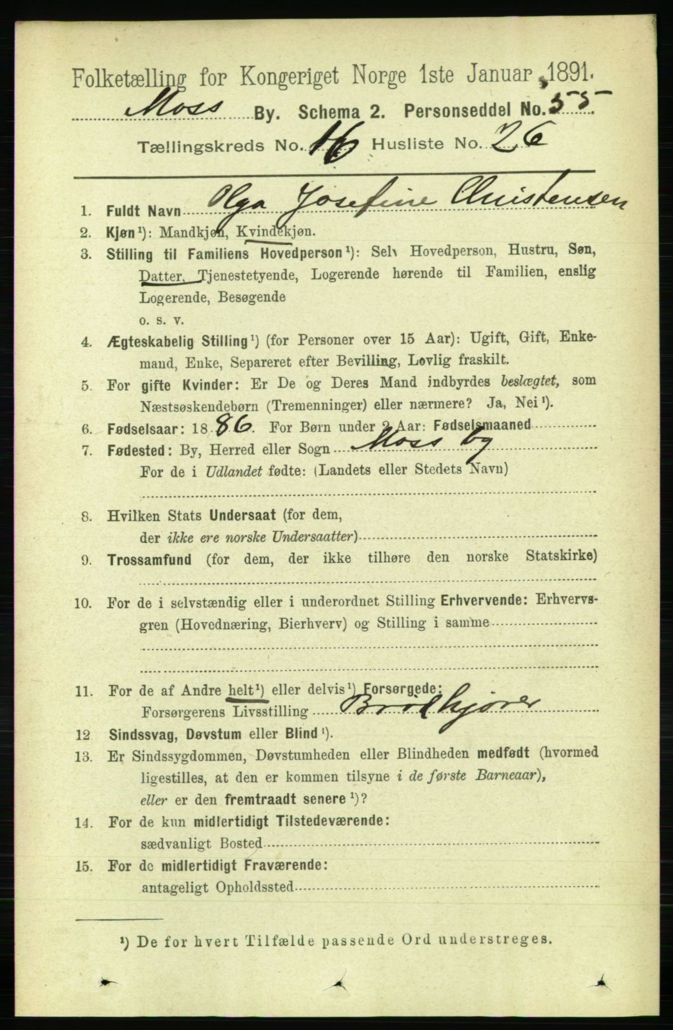 RA, 1891 census for 0104 Moss, 1891, p. 7820