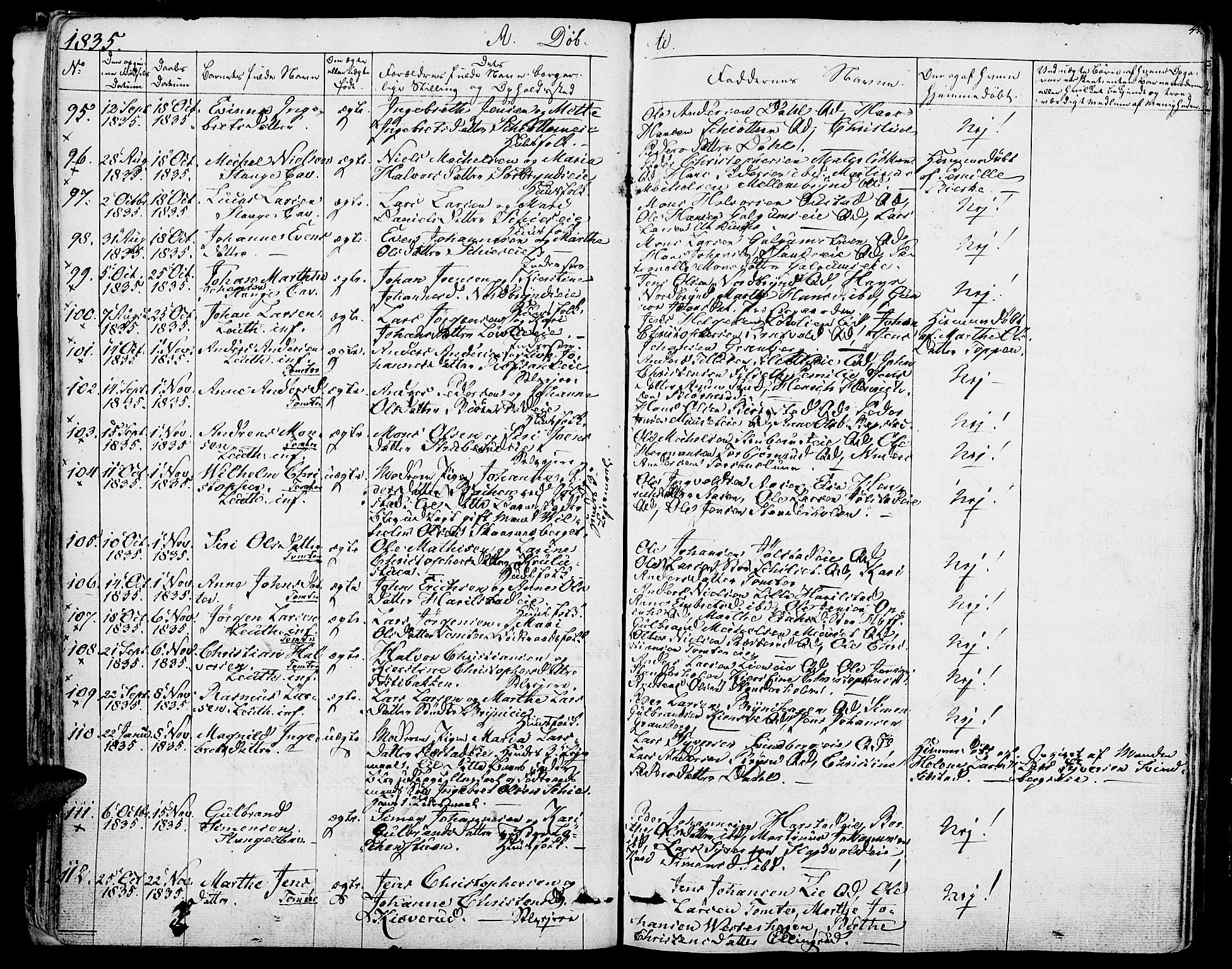 Romedal prestekontor, AV/SAH-PREST-004/K/L0003: Parish register (official) no. 3, 1829-1846, p. 44