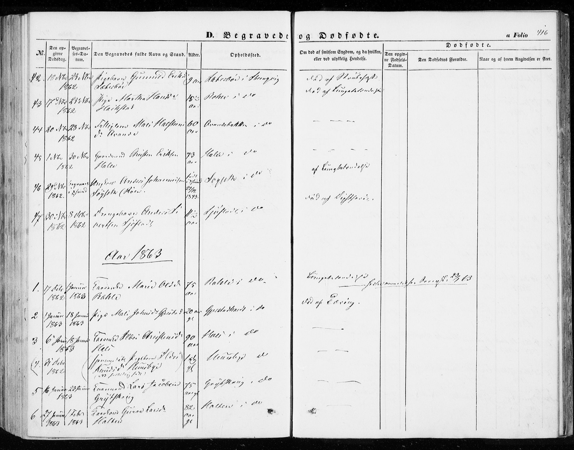 Ministerialprotokoller, klokkerbøker og fødselsregistre - Møre og Romsdal, SAT/A-1454/592/L1026: Parish register (official) no. 592A04, 1849-1867, p. 416