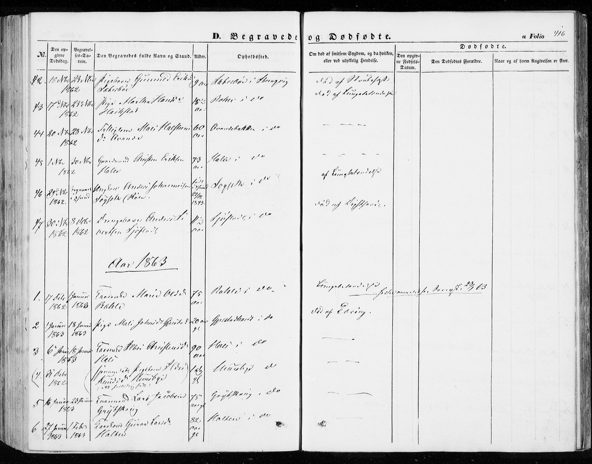 Ministerialprotokoller, klokkerbøker og fødselsregistre - Møre og Romsdal, AV/SAT-A-1454/592/L1026: Parish register (official) no. 592A04, 1849-1867, p. 416