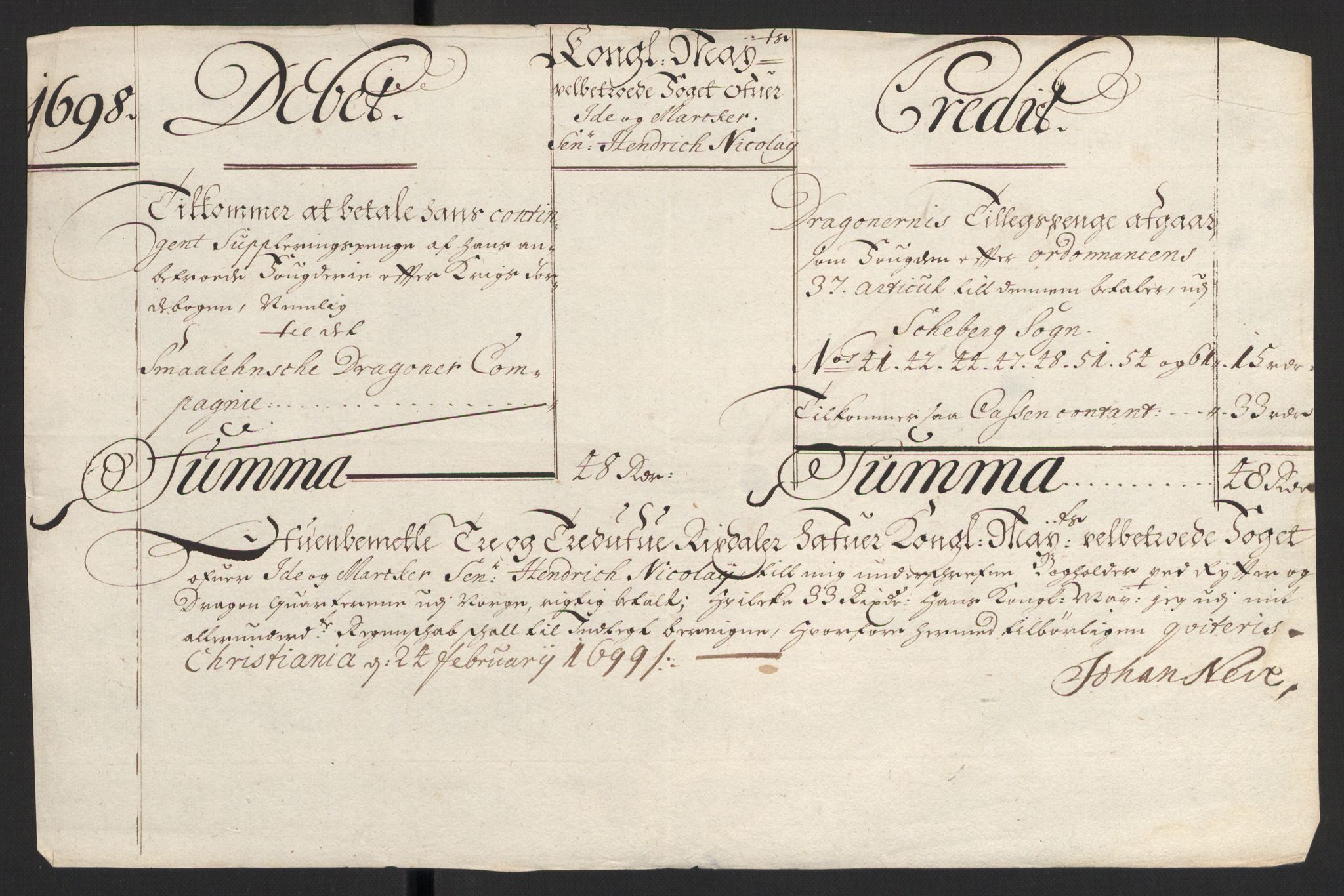 Rentekammeret inntil 1814, Reviderte regnskaper, Fogderegnskap, RA/EA-4092/R01/L0013: Fogderegnskap Idd og Marker, 1696-1698, p. 363