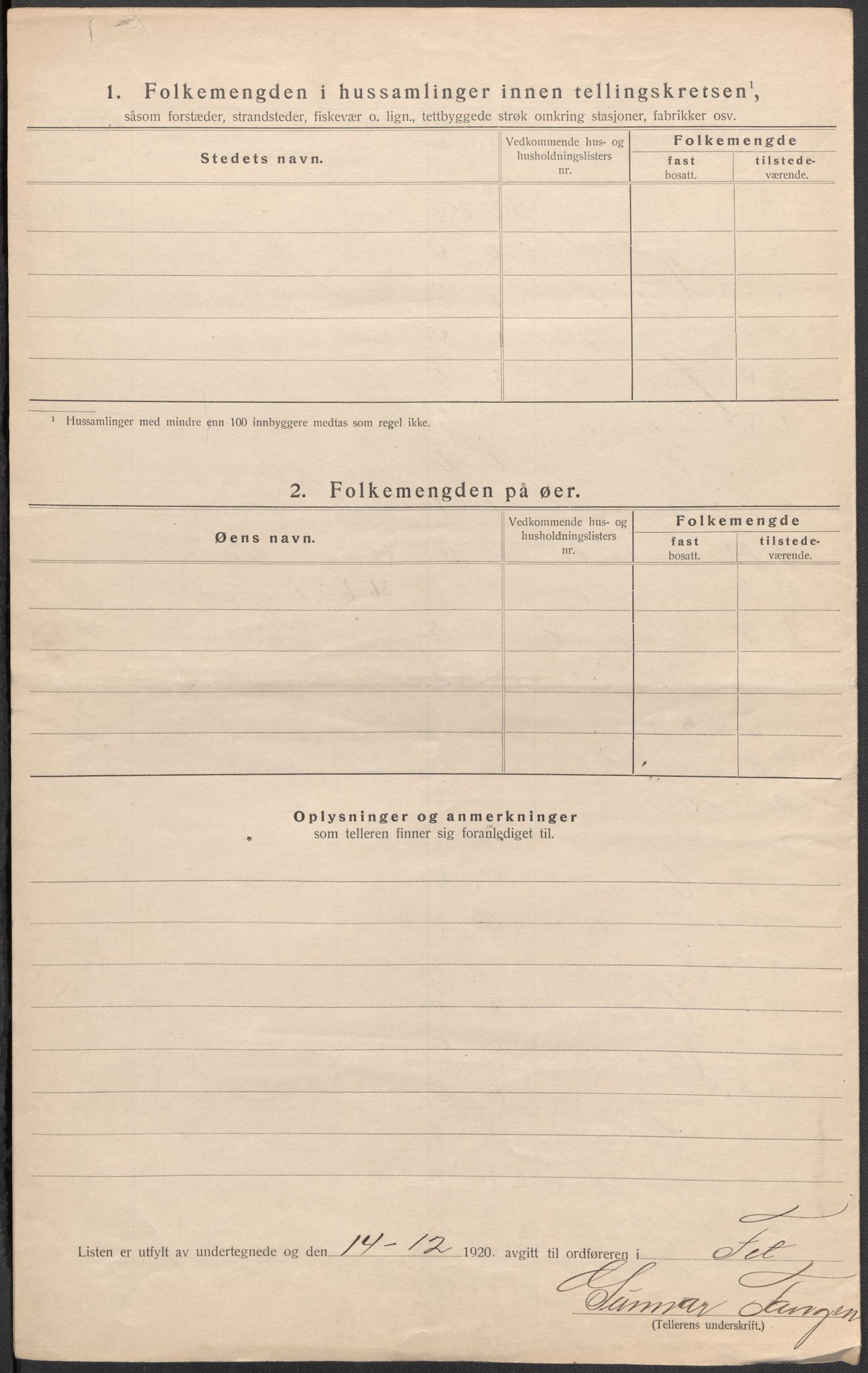 SAO, 1920 census for Fet, 1920, p. 25