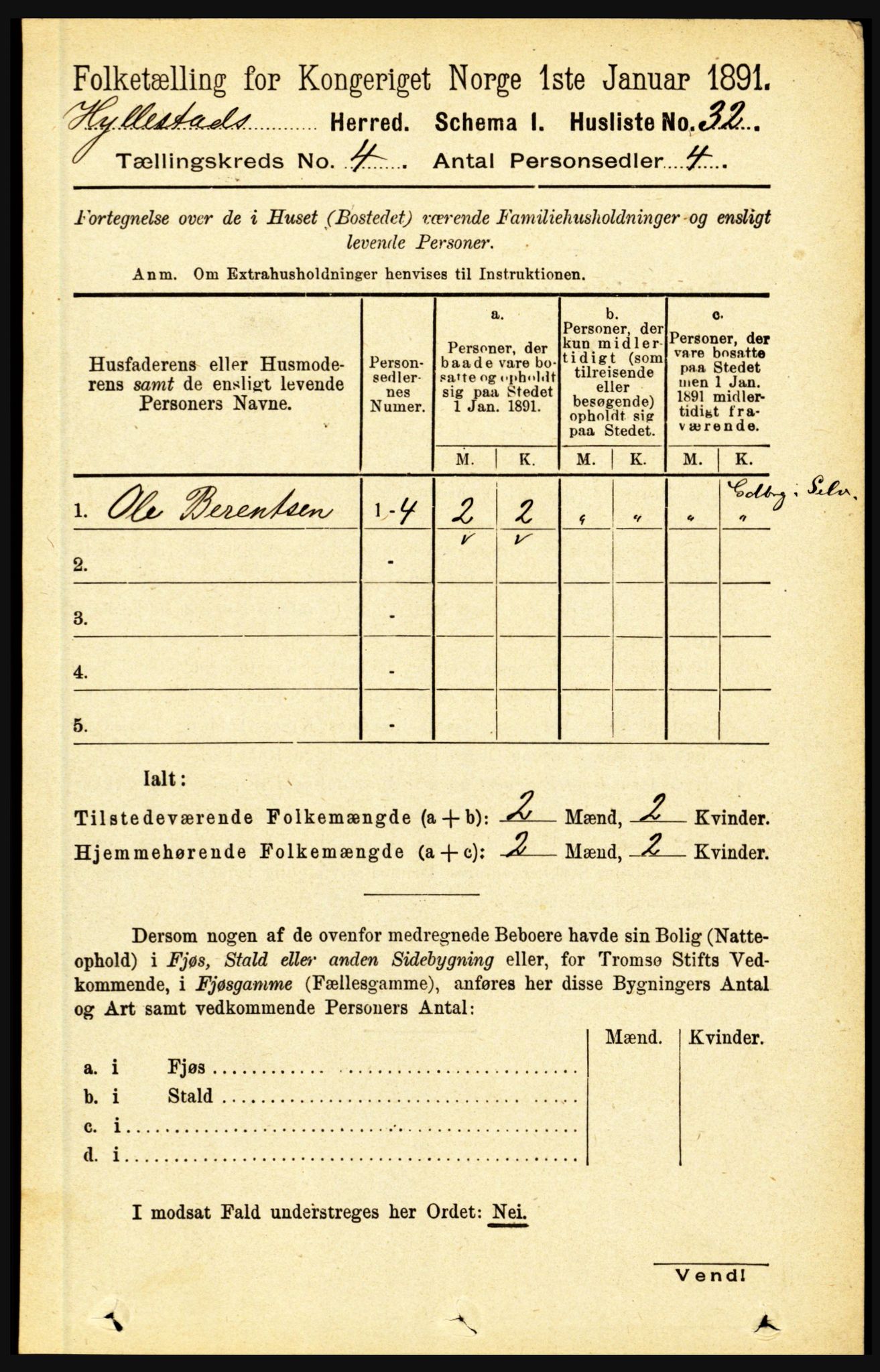 RA, 1891 census for 1413 Hyllestad, 1891, p. 573