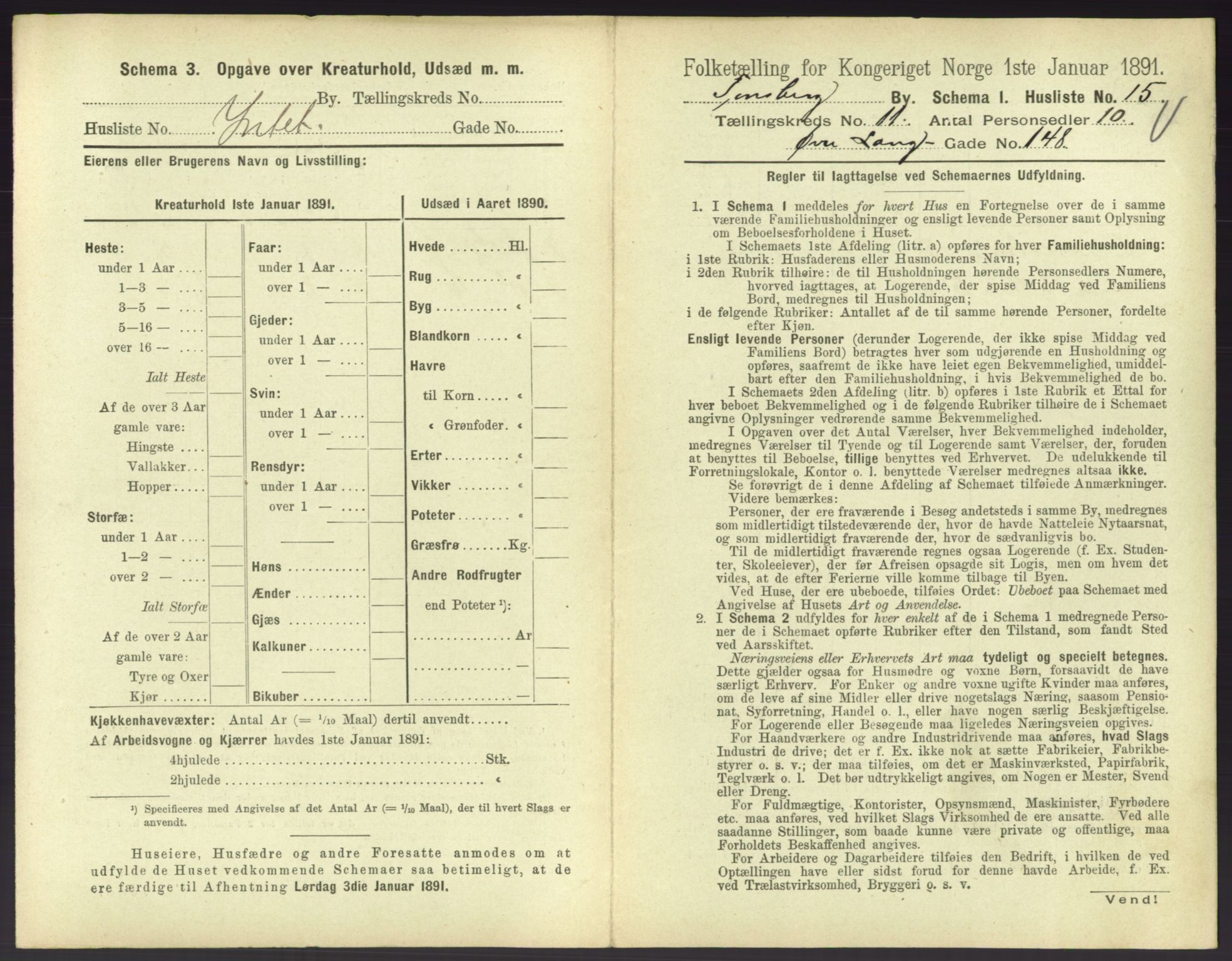 RA, 1891 census for 0705 Tønsberg, 1891, p. 458