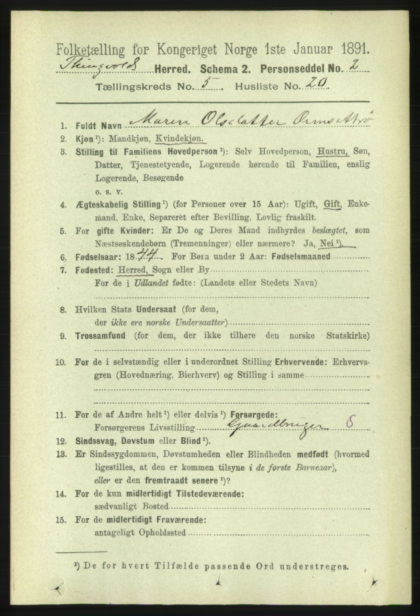 RA, 1891 census for 1560 Tingvoll, 1891, p. 2180