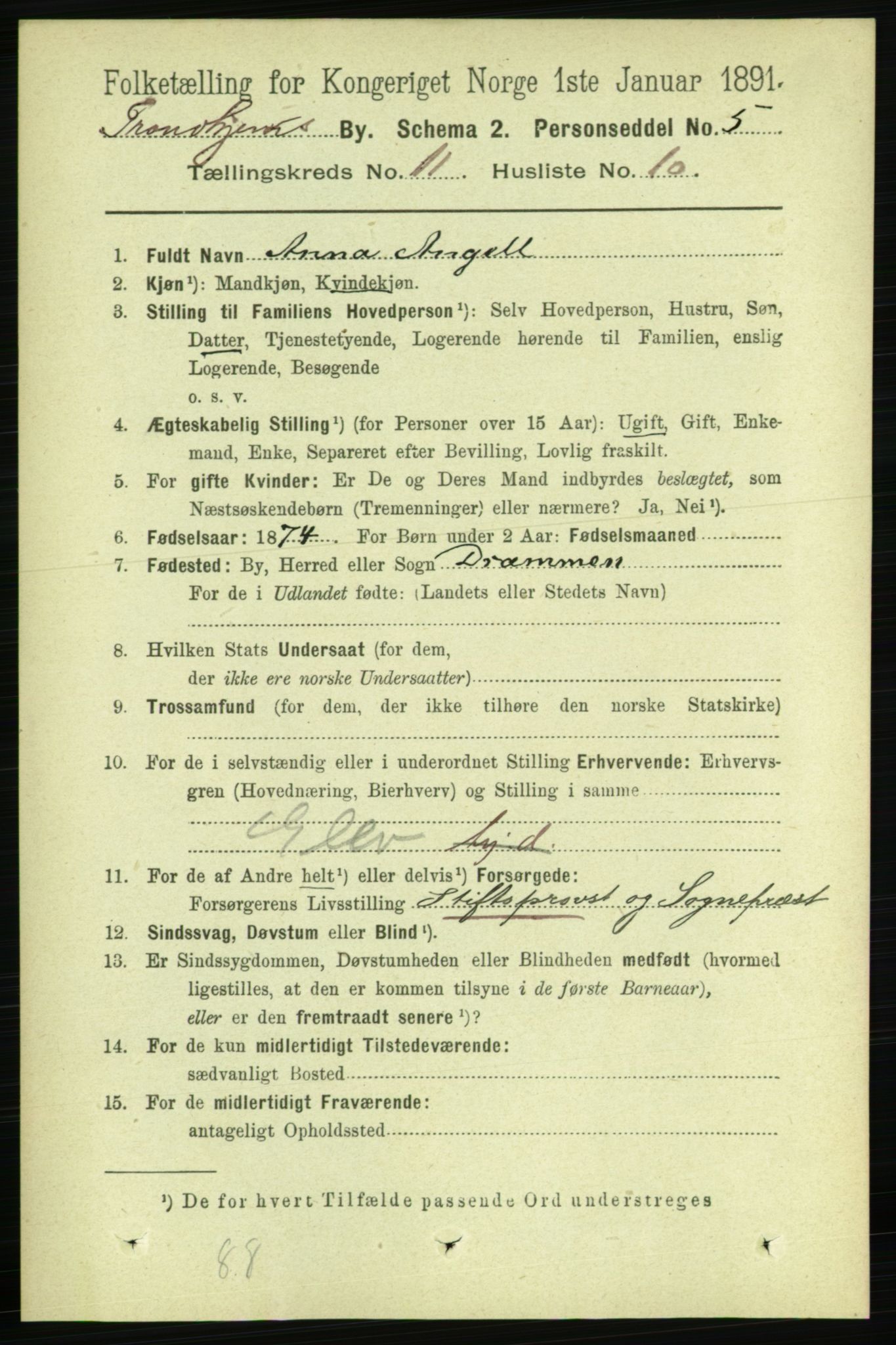 RA, 1891 census for 1601 Trondheim, 1891, p. 9309