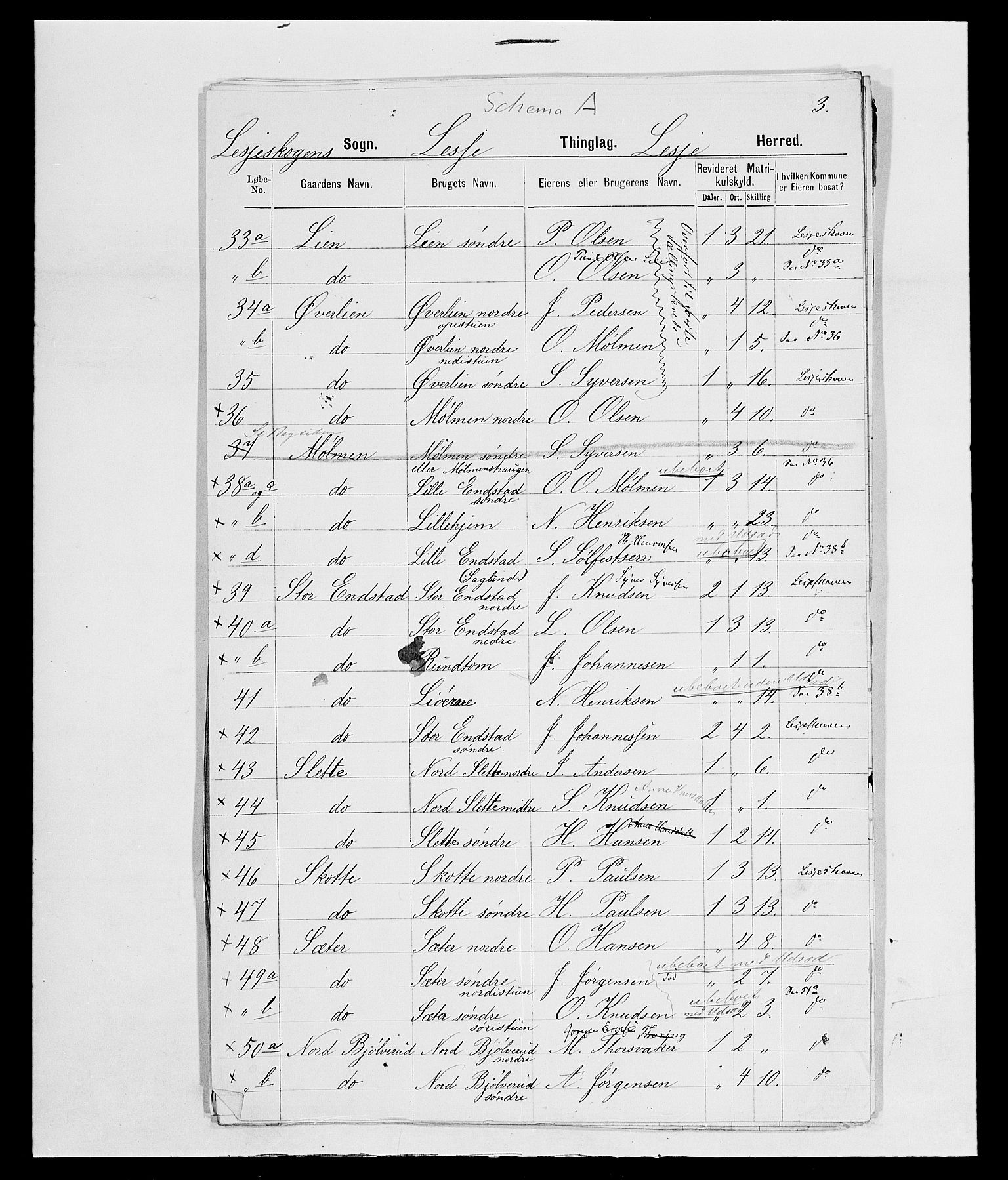 SAH, 1875 census for 0512P Lesja, 1875, p. 52