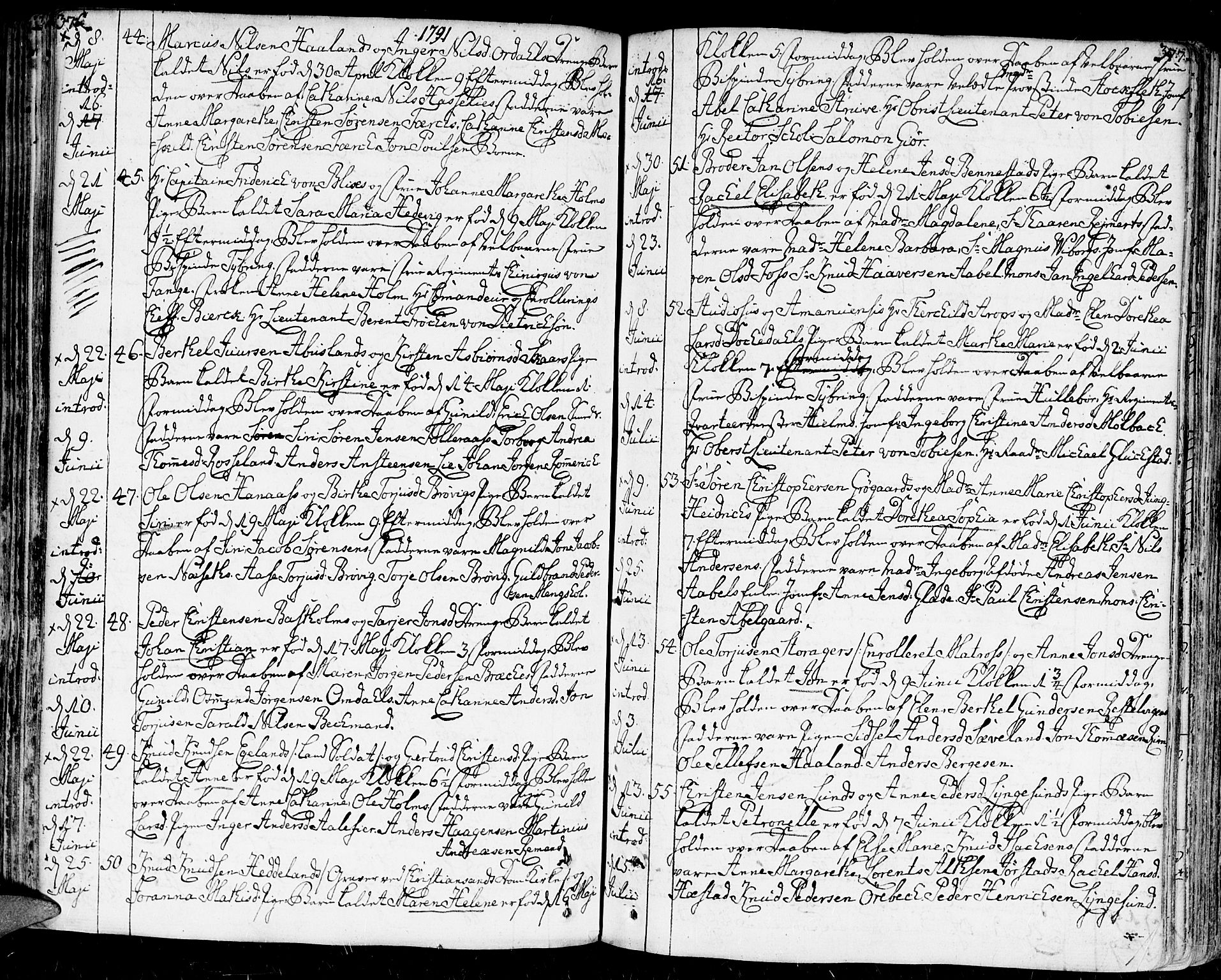 Kristiansand domprosti, AV/SAK-1112-0006/F/Fa/L0003: Parish register (official) no. A 3, 1778-1818, p. 376-377