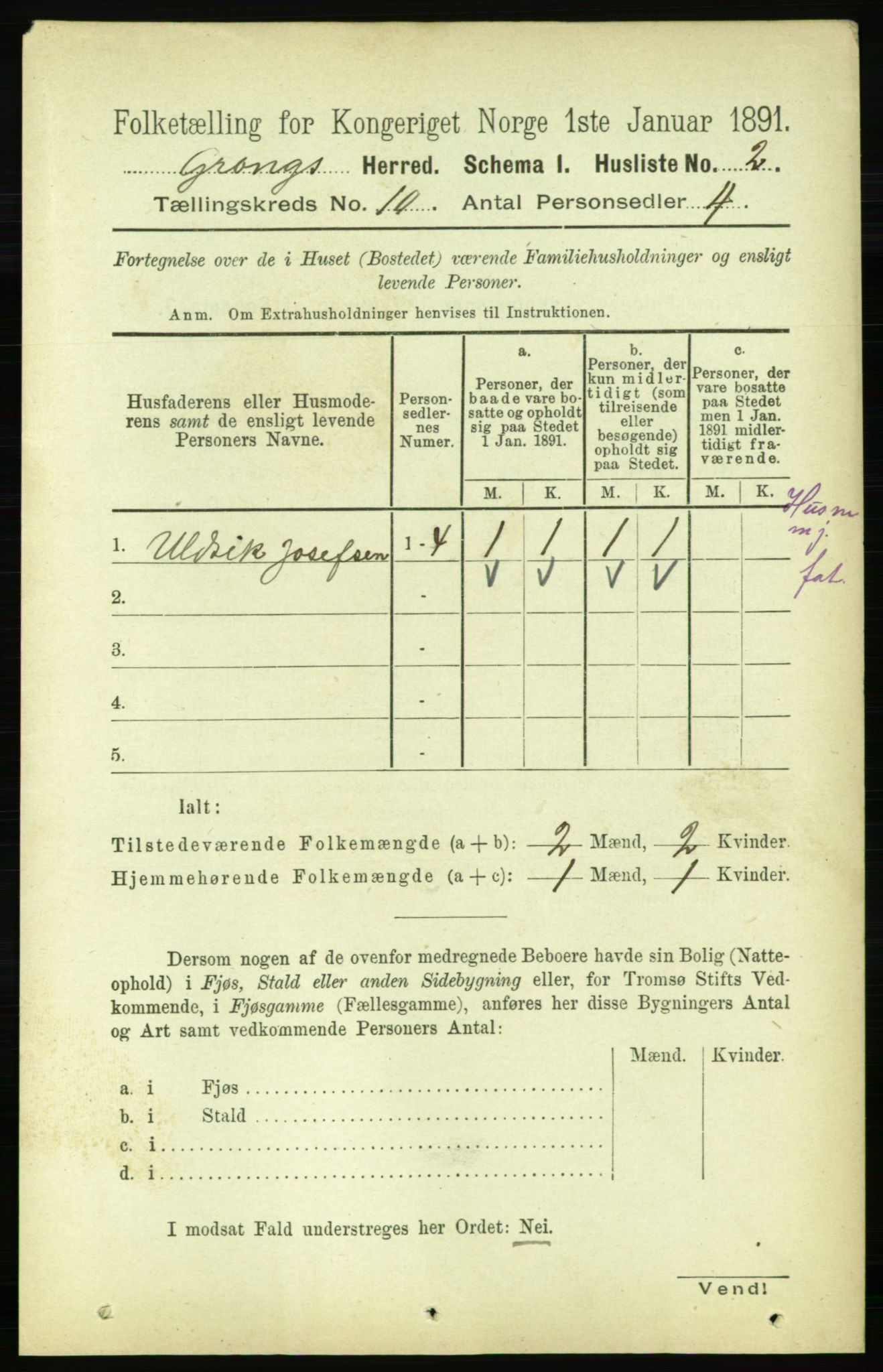 RA, 1891 census for 1742 Grong, 1891, p. 3573