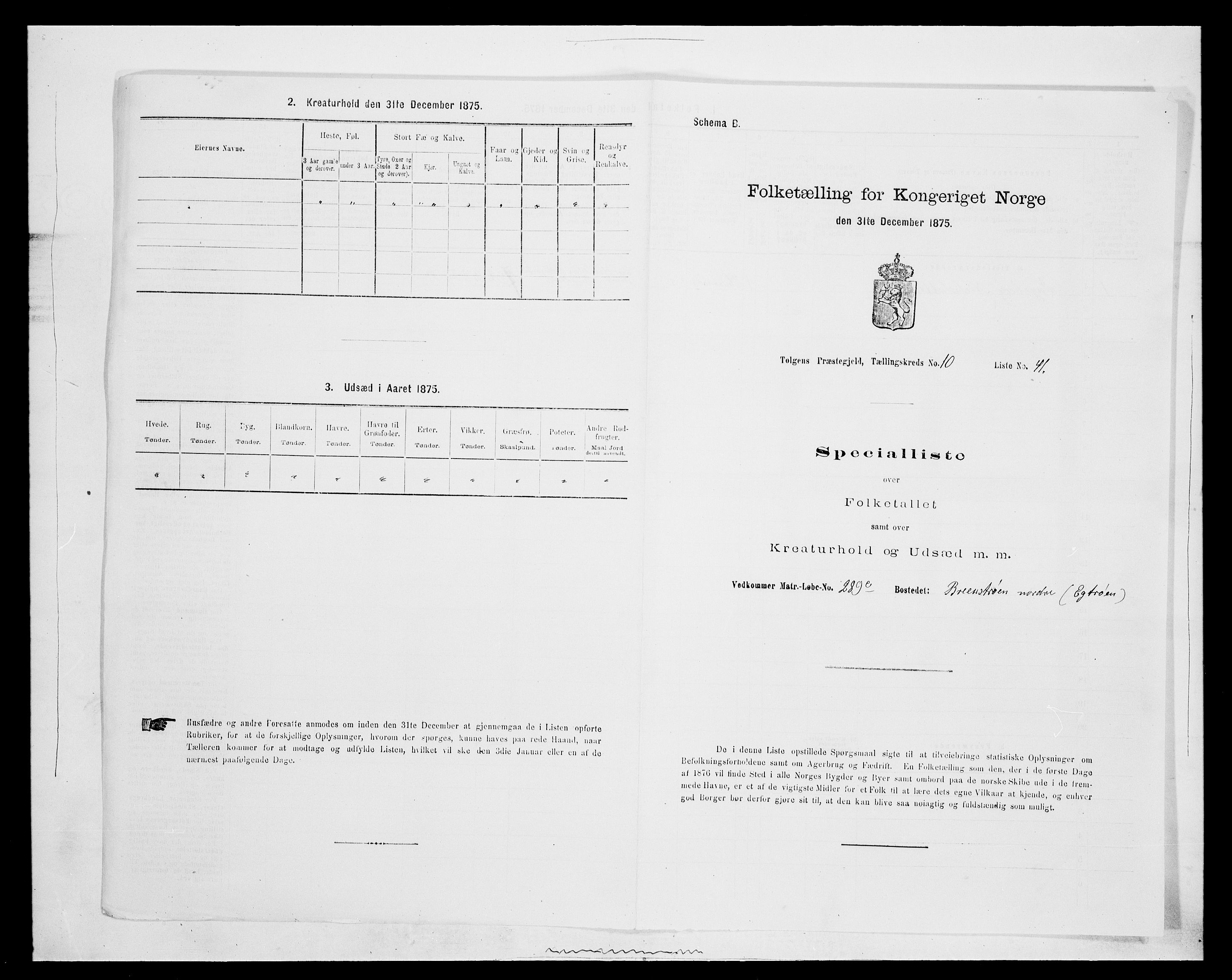 SAH, 1875 census for 0436P Tolga, 1875, p. 1078