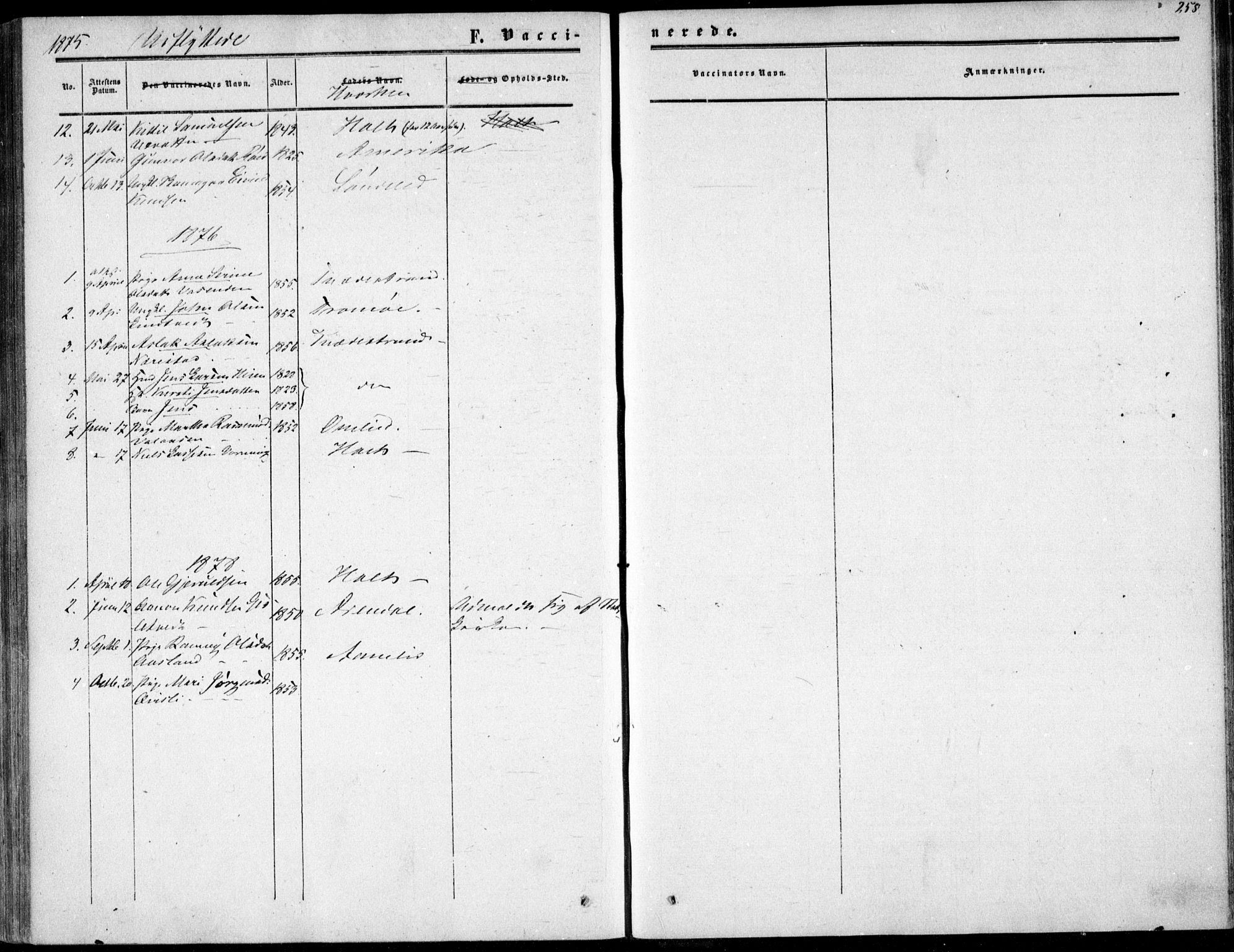 Gjerstad sokneprestkontor, SAK/1111-0014/F/Fa/Fab/L0003: Parish register (official) no. A 3, 1853-1878, p. 258