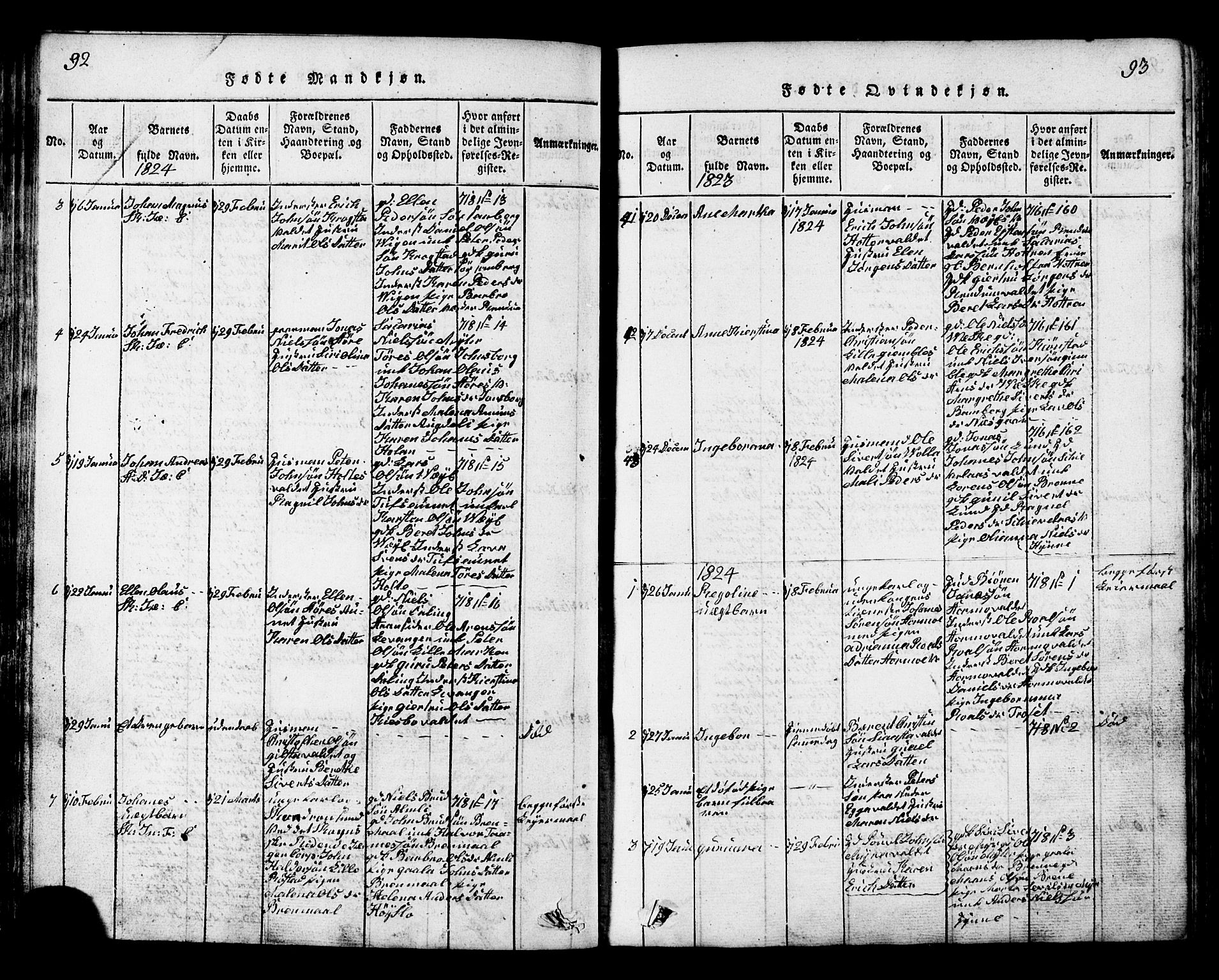 Ministerialprotokoller, klokkerbøker og fødselsregistre - Nord-Trøndelag, AV/SAT-A-1458/717/L0169: Parish register (copy) no. 717C01, 1816-1834, p. 92-93