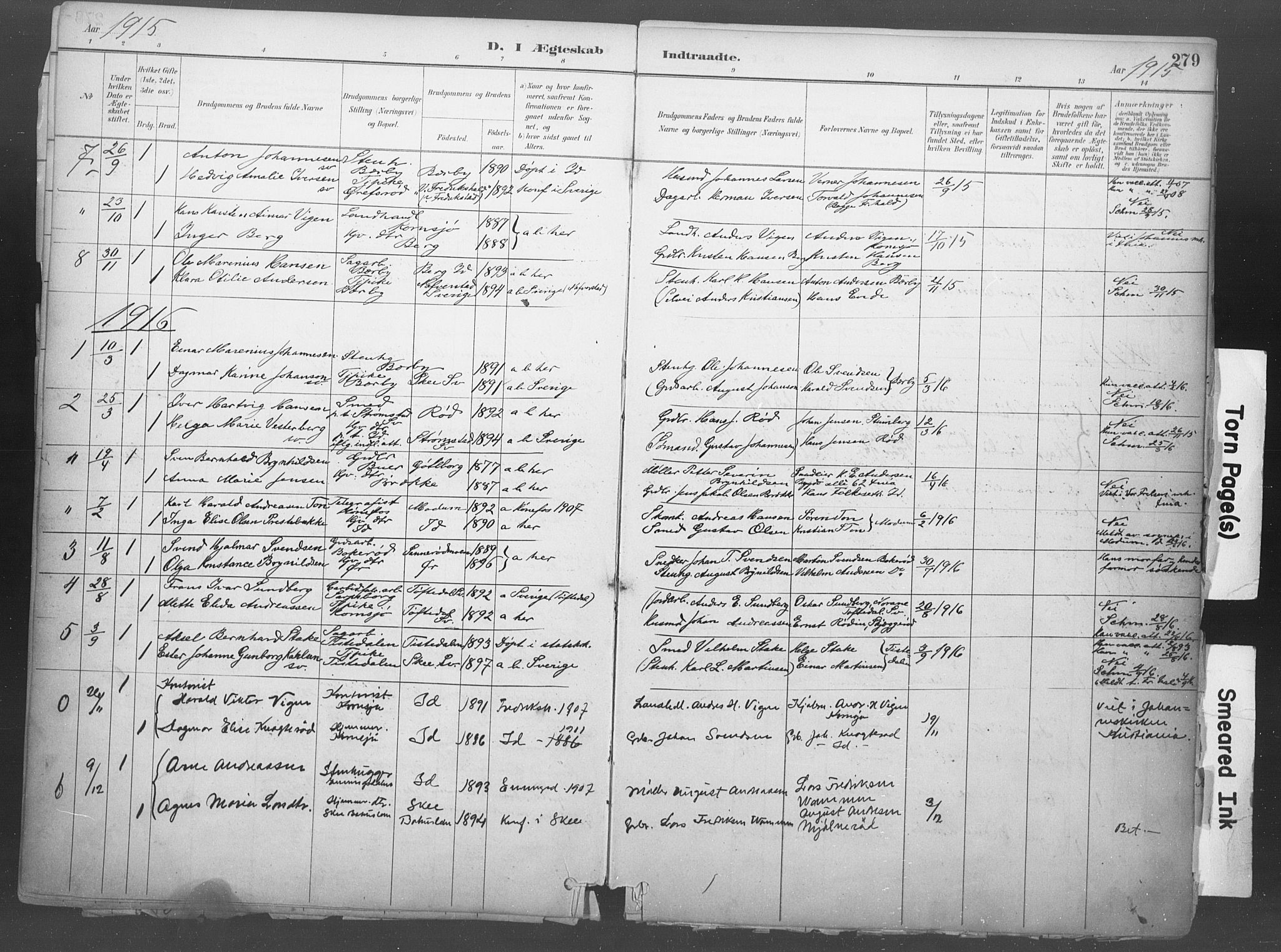 Idd prestekontor Kirkebøker, AV/SAO-A-10911/F/Fb/L0002: Parish register (official) no. II 2, 1882-1923, p. 279