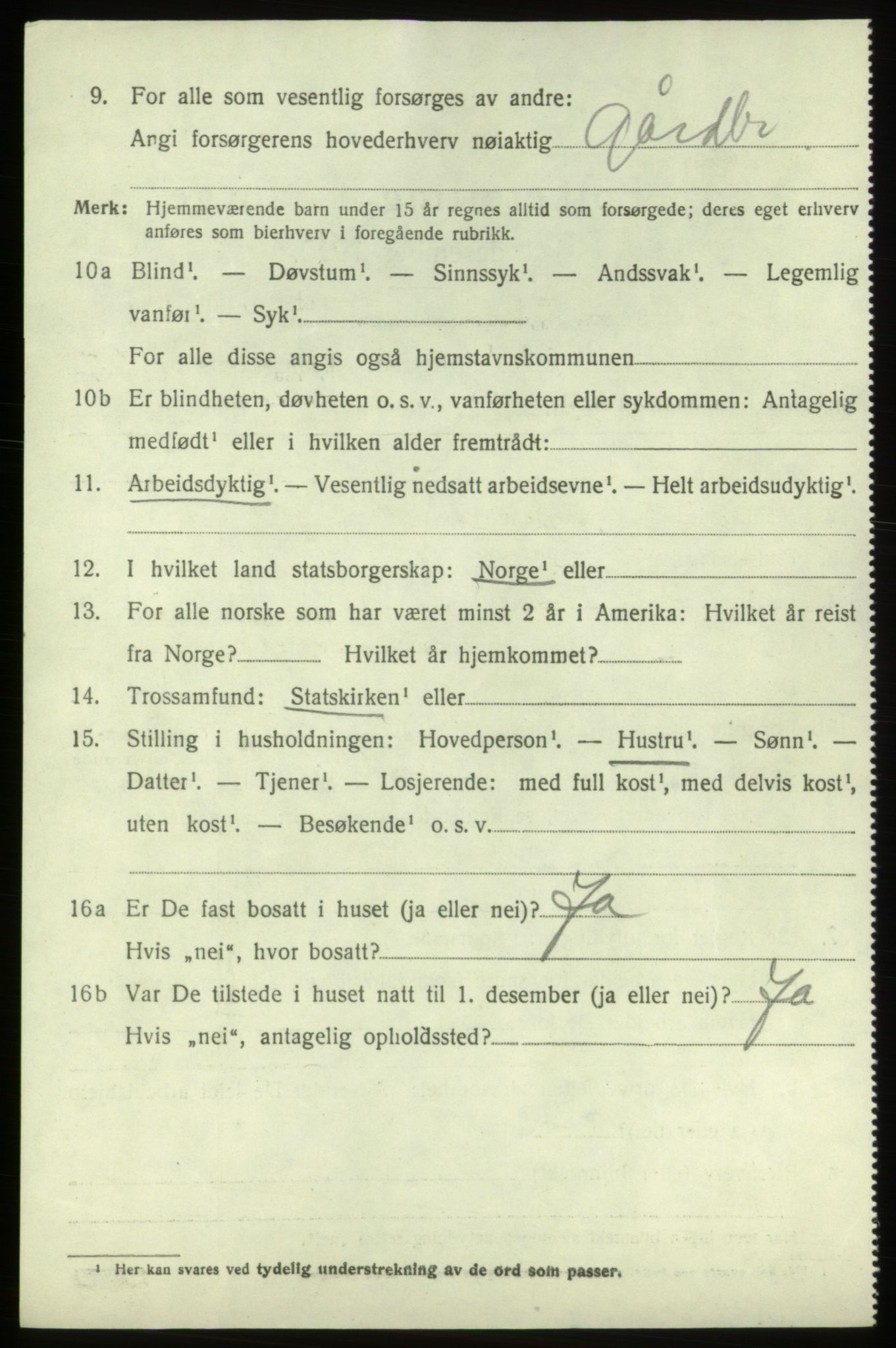 SAB, 1920 census for Stord, 1920, p. 7984