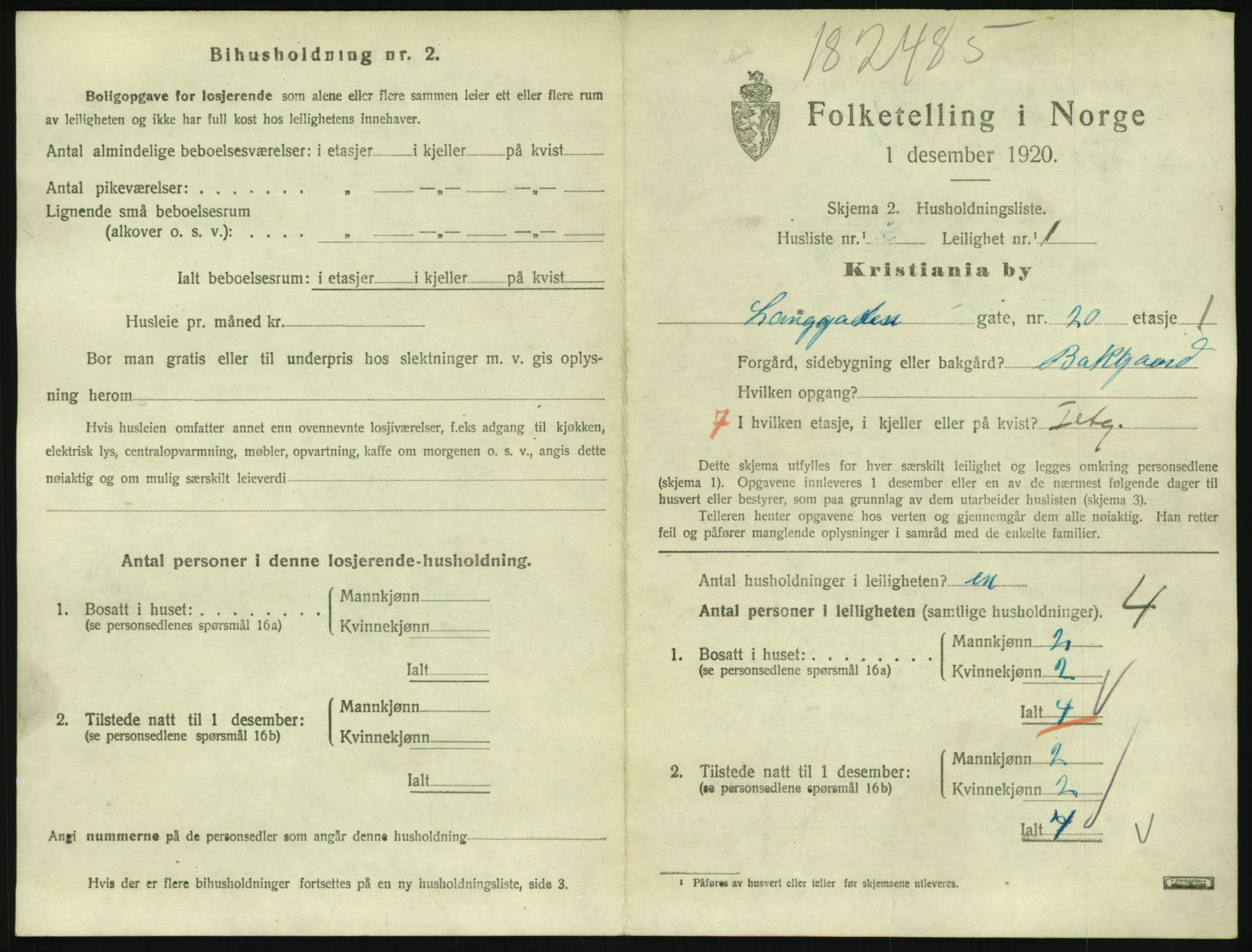 SAO, 1920 census for Kristiania, 1920, p. 57578