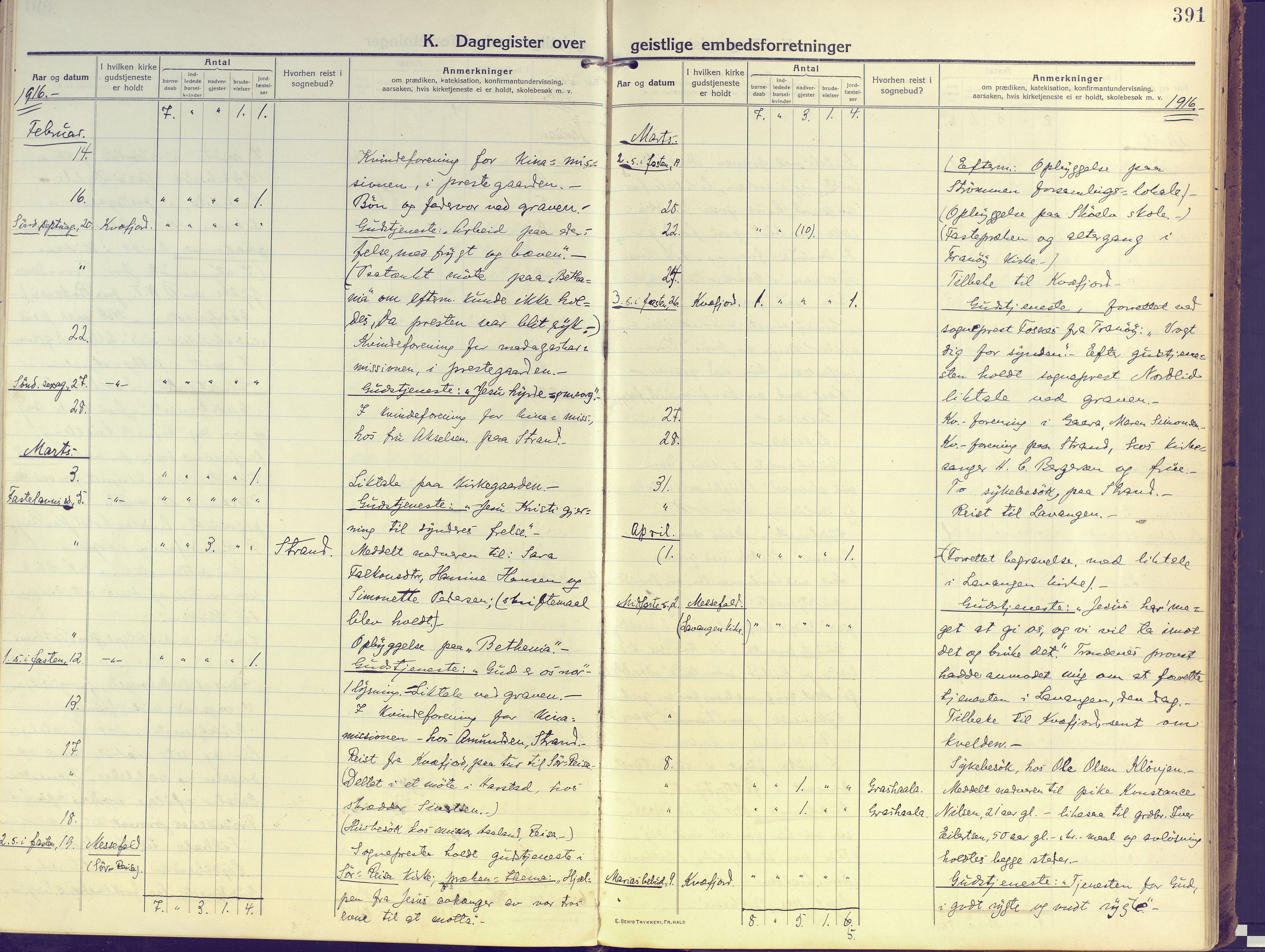 Kvæfjord sokneprestkontor, AV/SATØ-S-1323/G/Ga/Gaa/L0007kirke: Parish register (official) no. 7, 1915-1931, p. 391