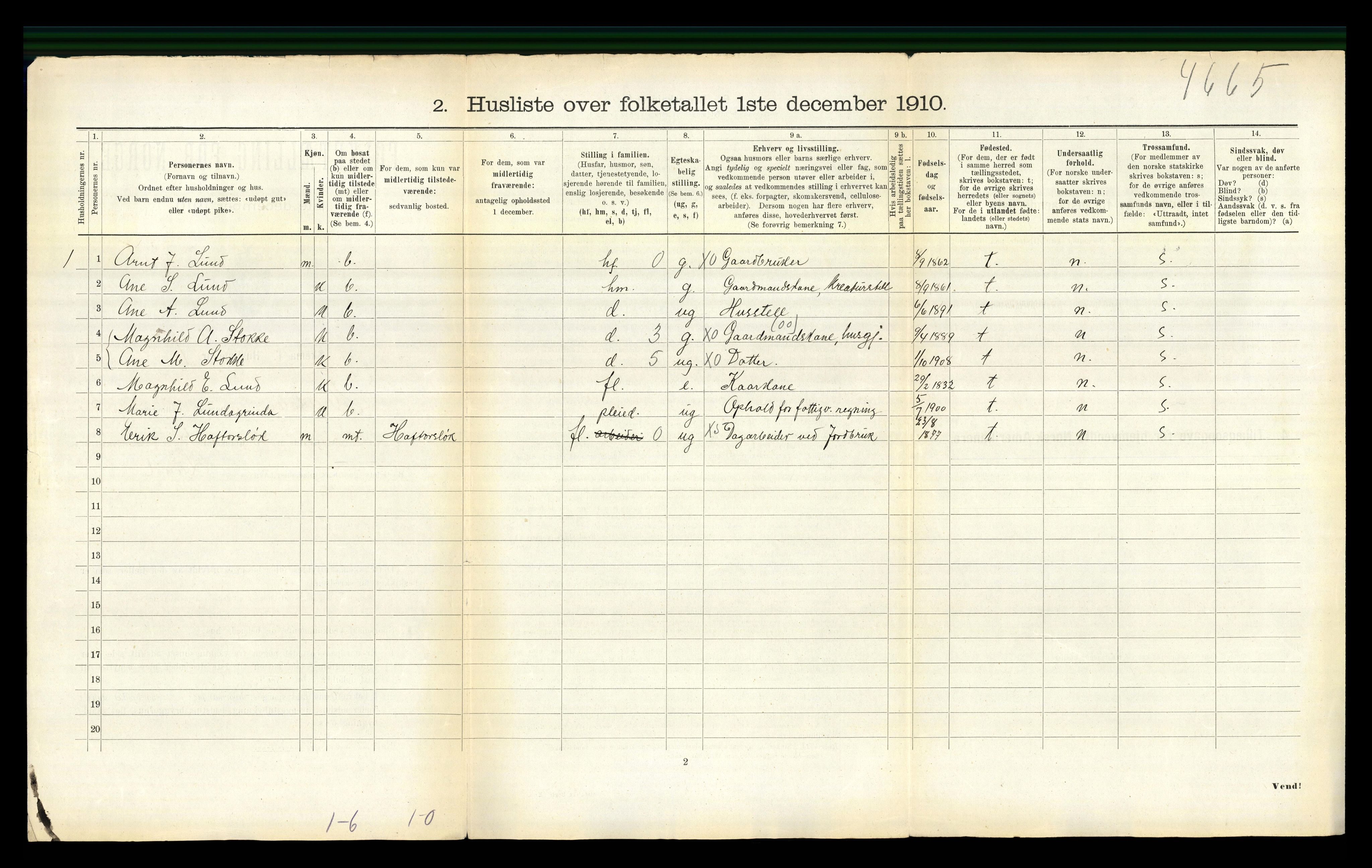 RA, 1910 census for Meldal, 1910, p. 550