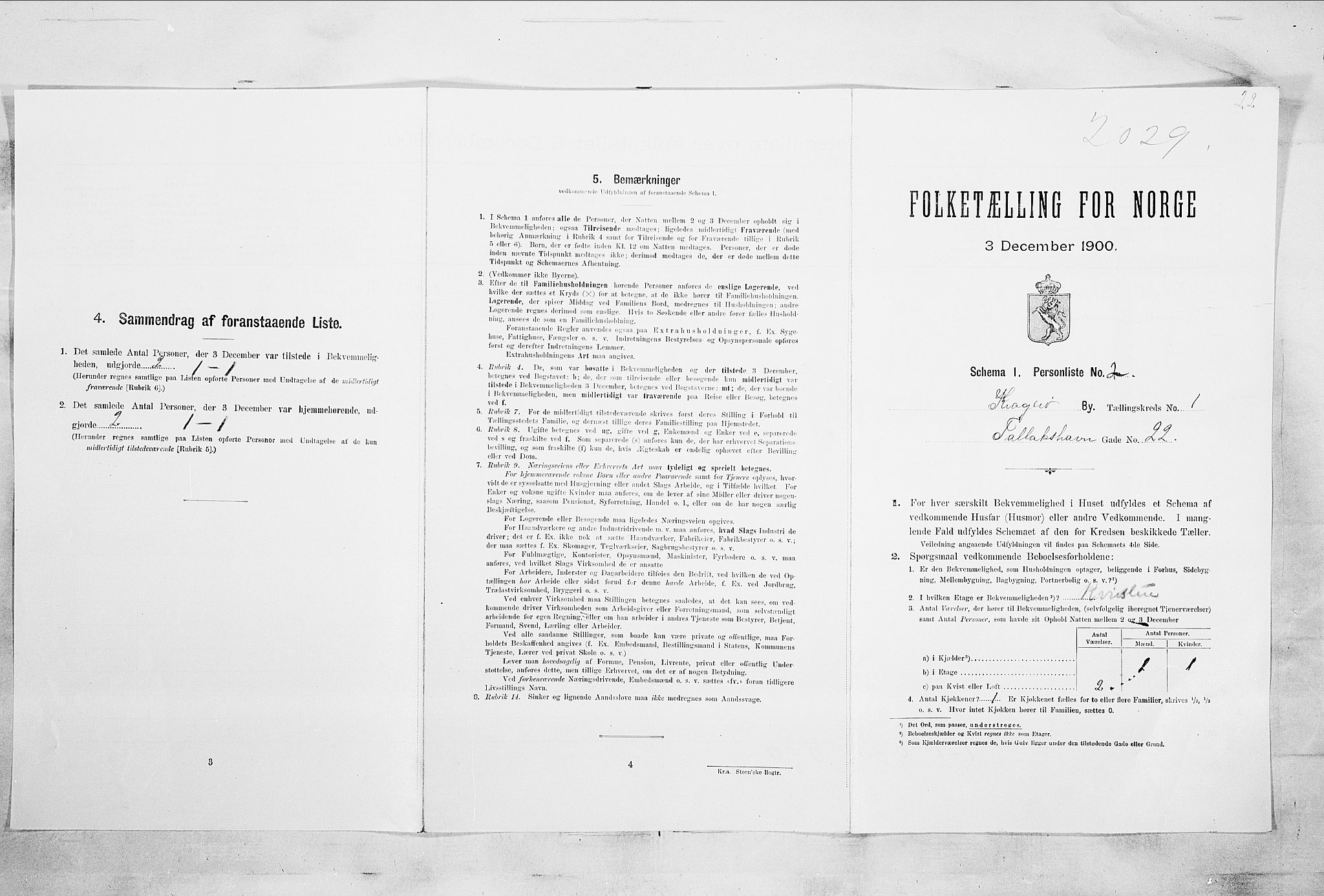 SAKO, 1900 census for Kragerø, 1900, p. 172