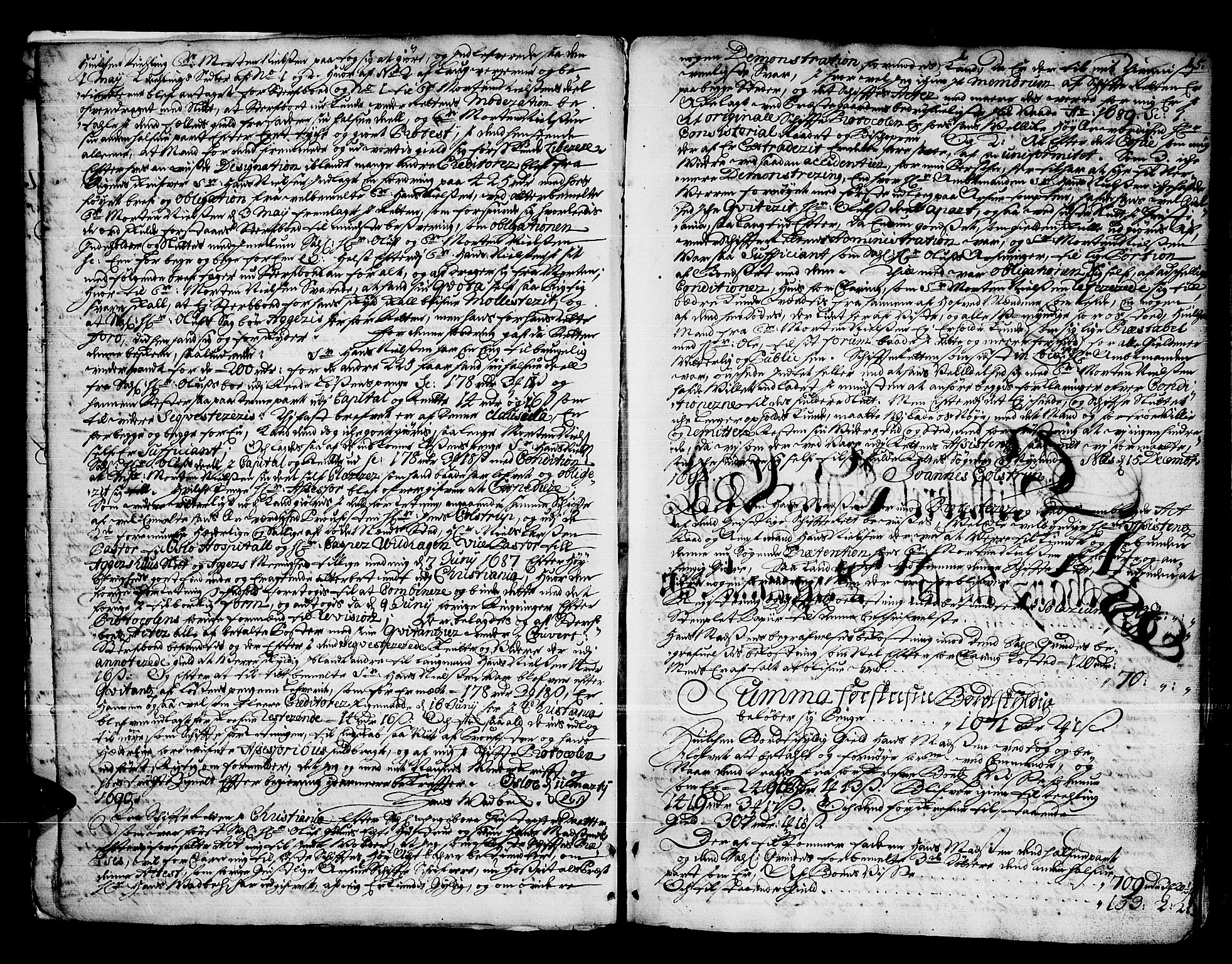 Oslo skifterett, SAO/A-10383/H/Ha/L0001: Skifteprotokoll, 1692-1701, p. 14b-15a