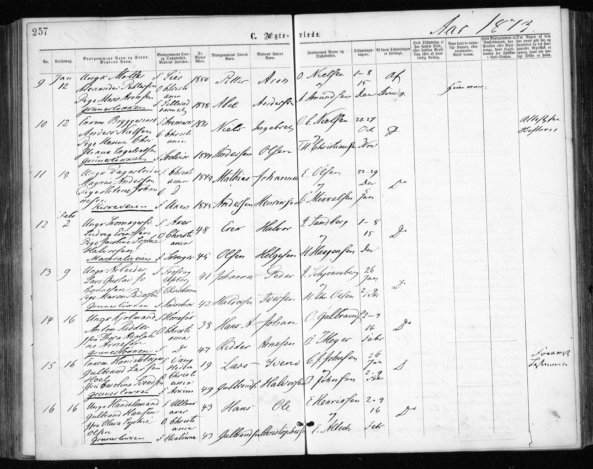 Gamle Aker prestekontor Kirkebøker, AV/SAO-A-10617a/F/L0003: Parish register (official) no. 3, 1865-1873, p. 257