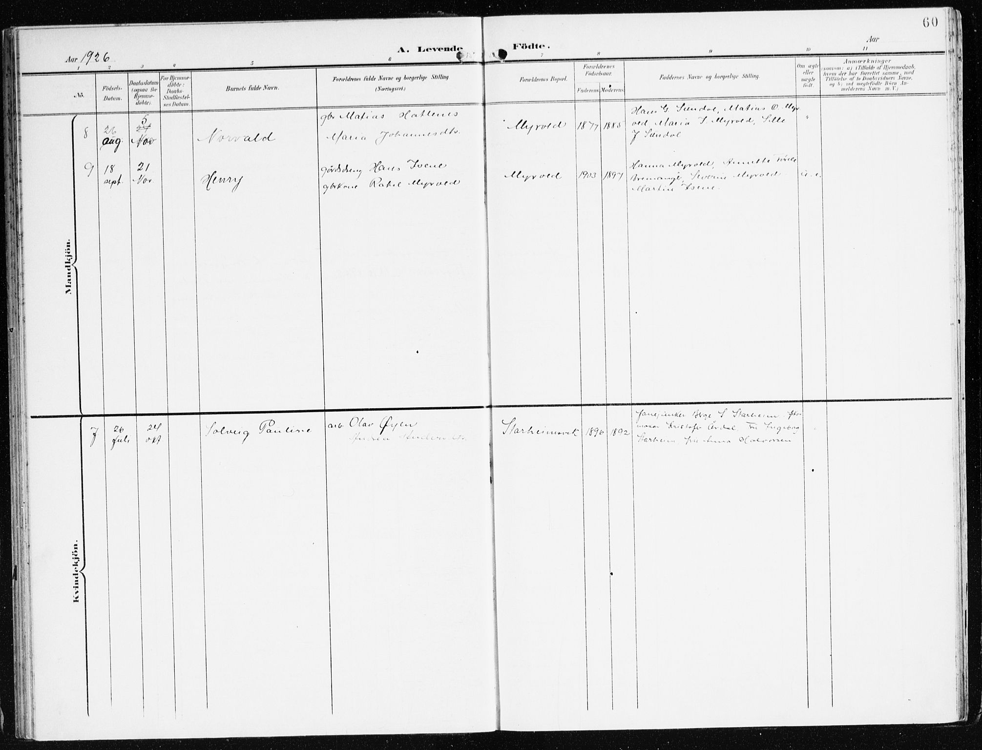 Eid sokneprestembete, AV/SAB-A-82301/H/Haa/Haac/L0002: Parish register (official) no. C 2, 1899-1927, p. 60