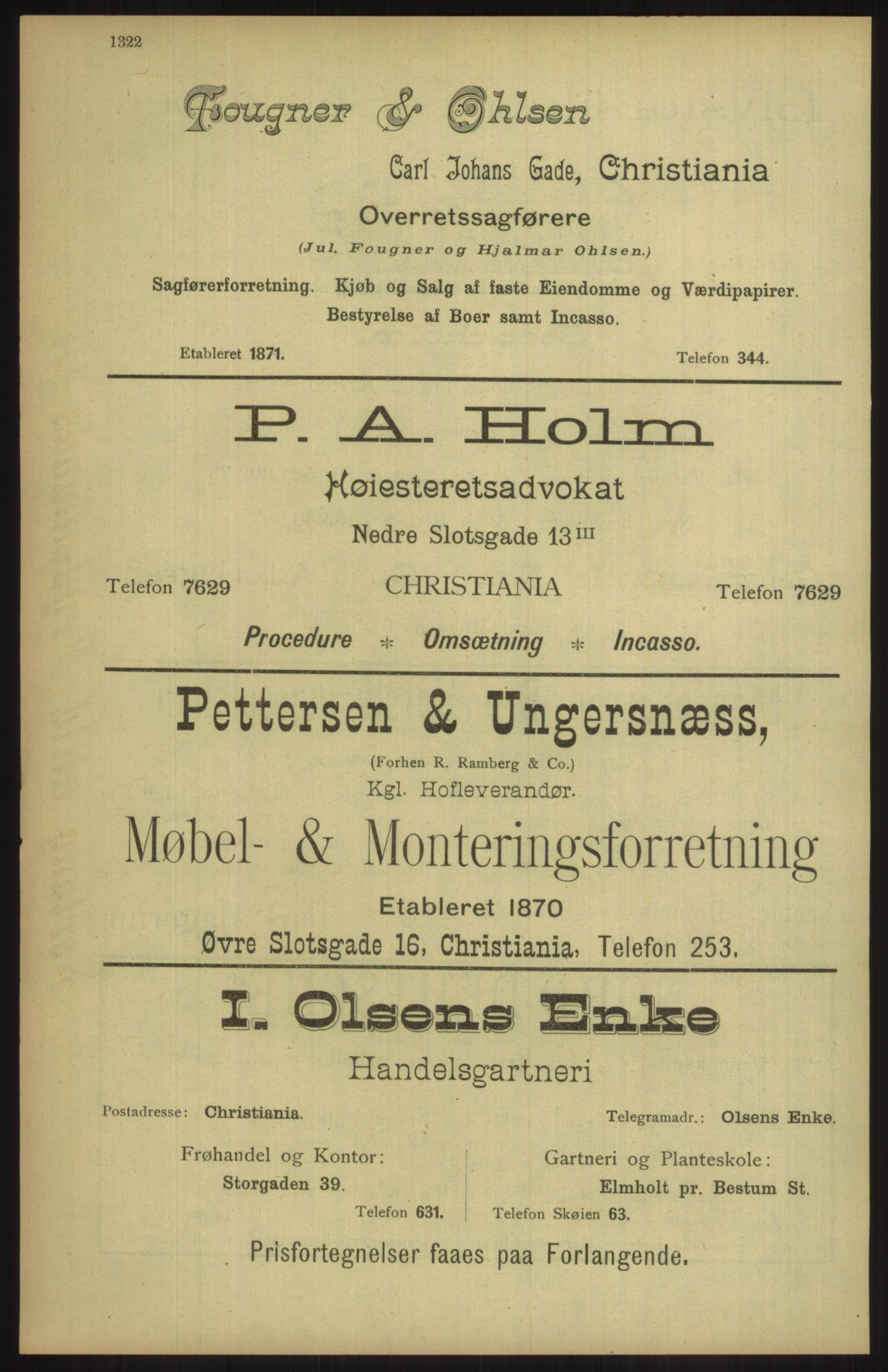 Kristiania/Oslo adressebok, PUBL/-, 1904, p. 1322