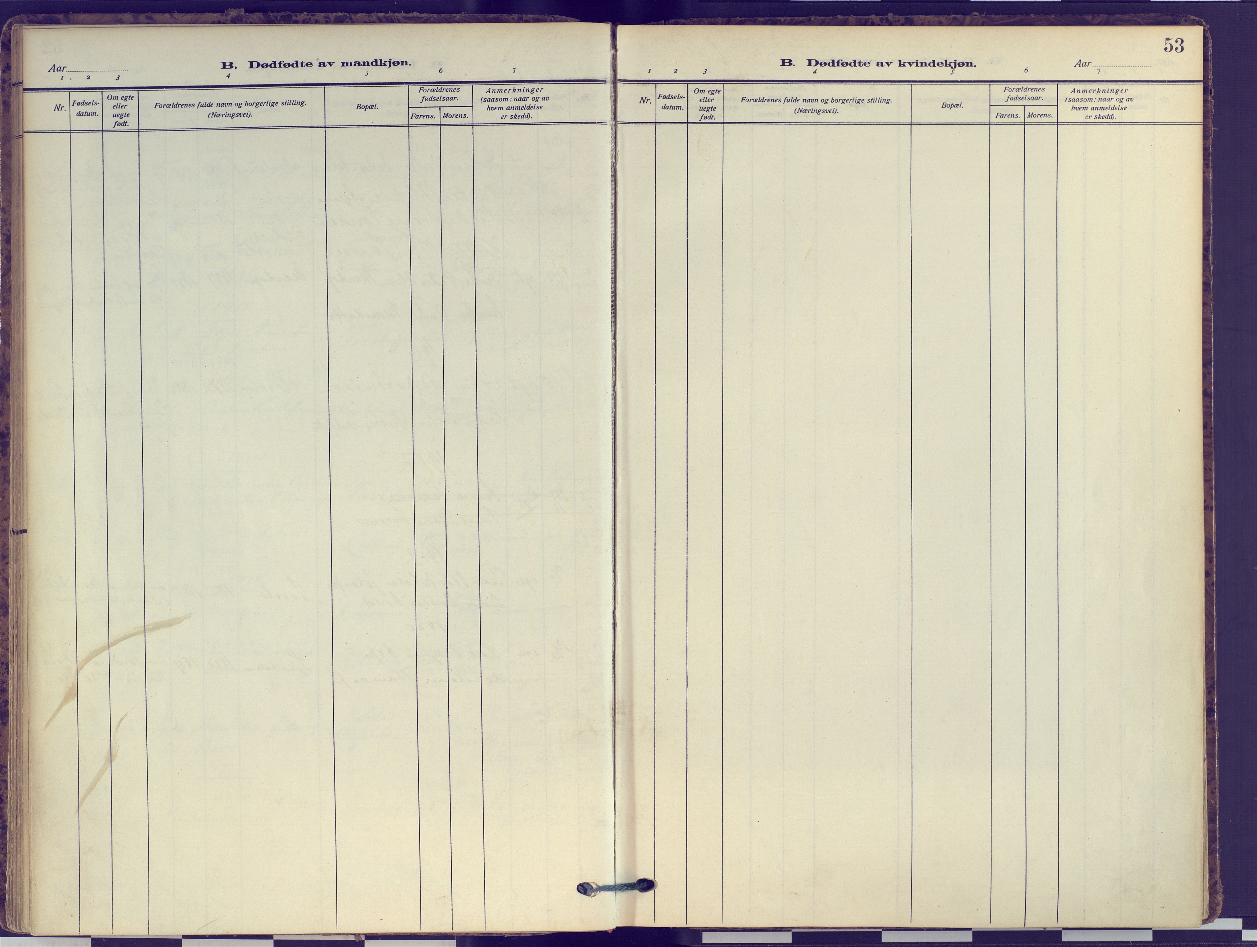 Hammerfest sokneprestkontor, AV/SATØ-S-1347/H/Ha/L0016.kirke: Parish register (official) no. 16, 1908-1923, p. 53