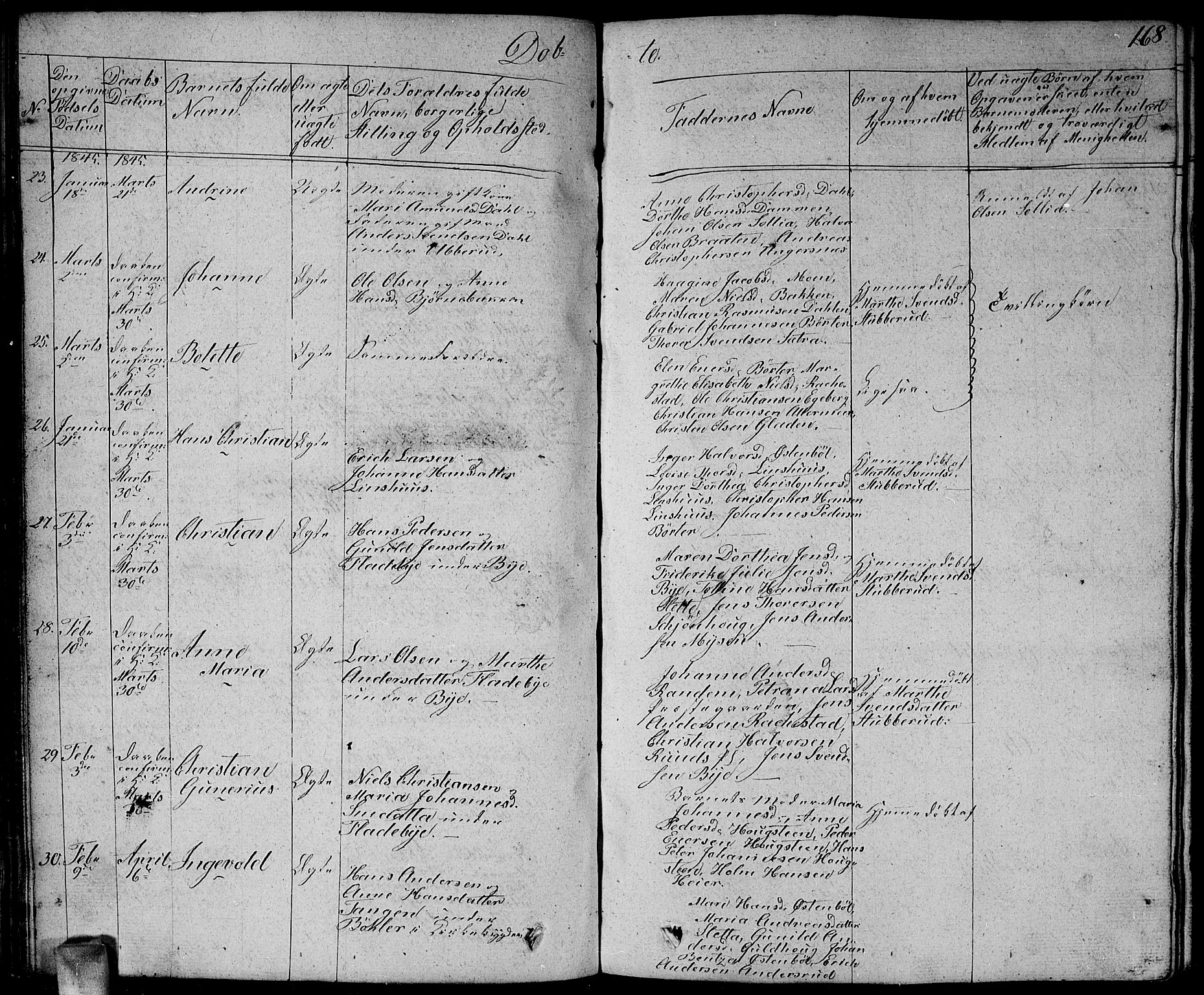 Enebakk prestekontor Kirkebøker, AV/SAO-A-10171c/G/Ga/L0003: Parish register (copy) no. I 3, 1833-1849, p. 168