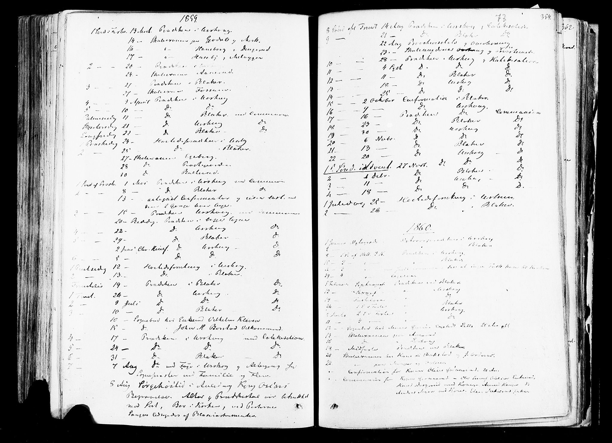 Aurskog prestekontor Kirkebøker, AV/SAO-A-10304a/F/Fa/L0007: Parish register (official) no. I 7, 1854-1877, p. 354