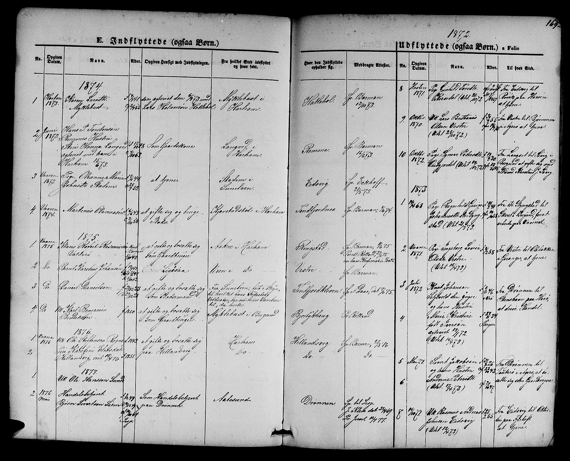 Ministerialprotokoller, klokkerbøker og fødselsregistre - Møre og Romsdal, AV/SAT-A-1454/525/L0375: Parish register (copy) no. 525C01, 1865-1879, p. 169