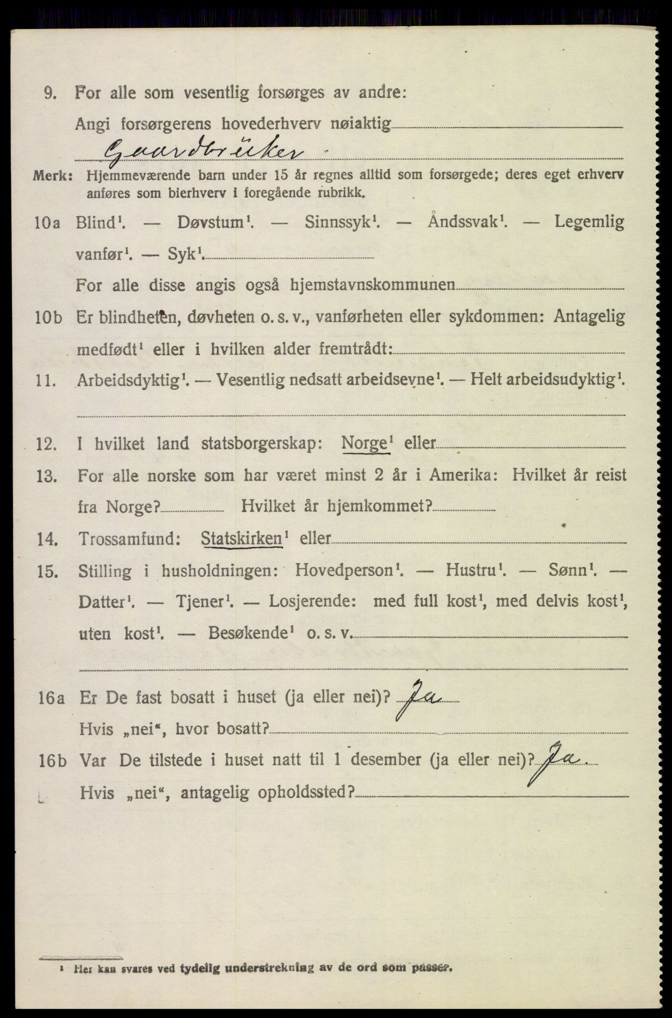 SAH, 1920 census for Fåberg, 1920, p. 10049