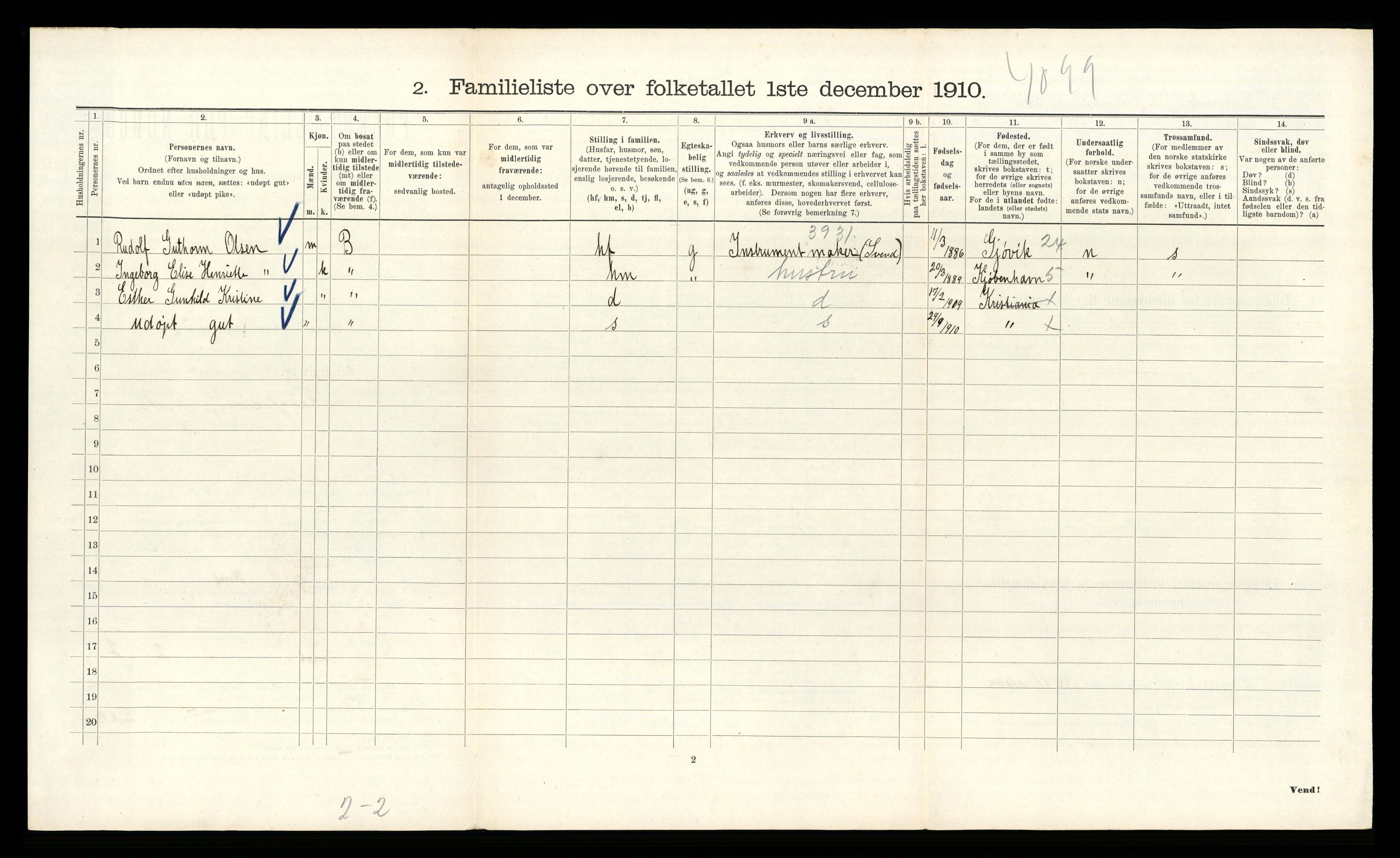 RA, 1910 census for Kristiania, 1910, p. 27722