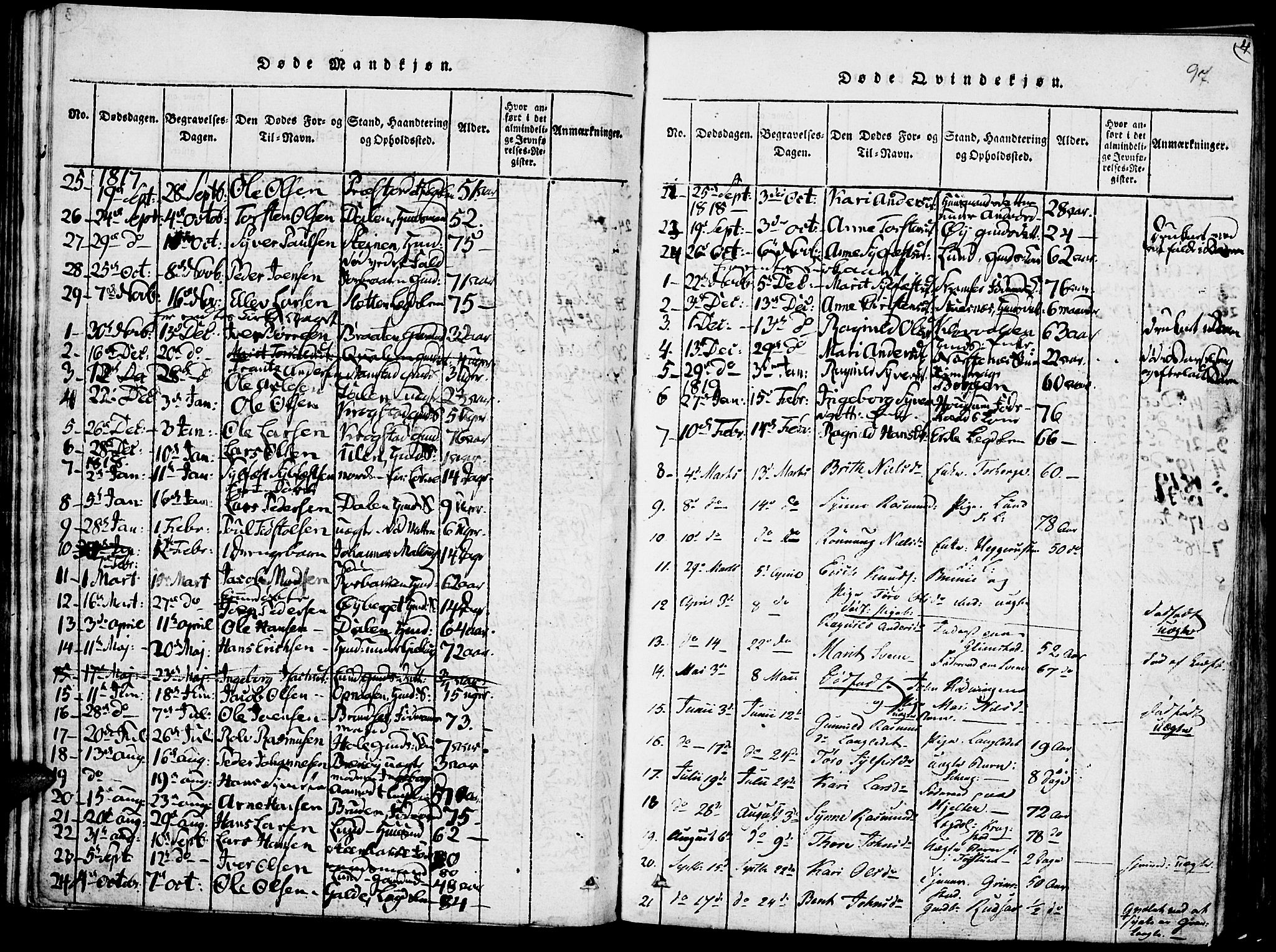 Lom prestekontor, SAH/PREST-070/K/L0004: Parish register (official) no. 4, 1815-1825, p. 97