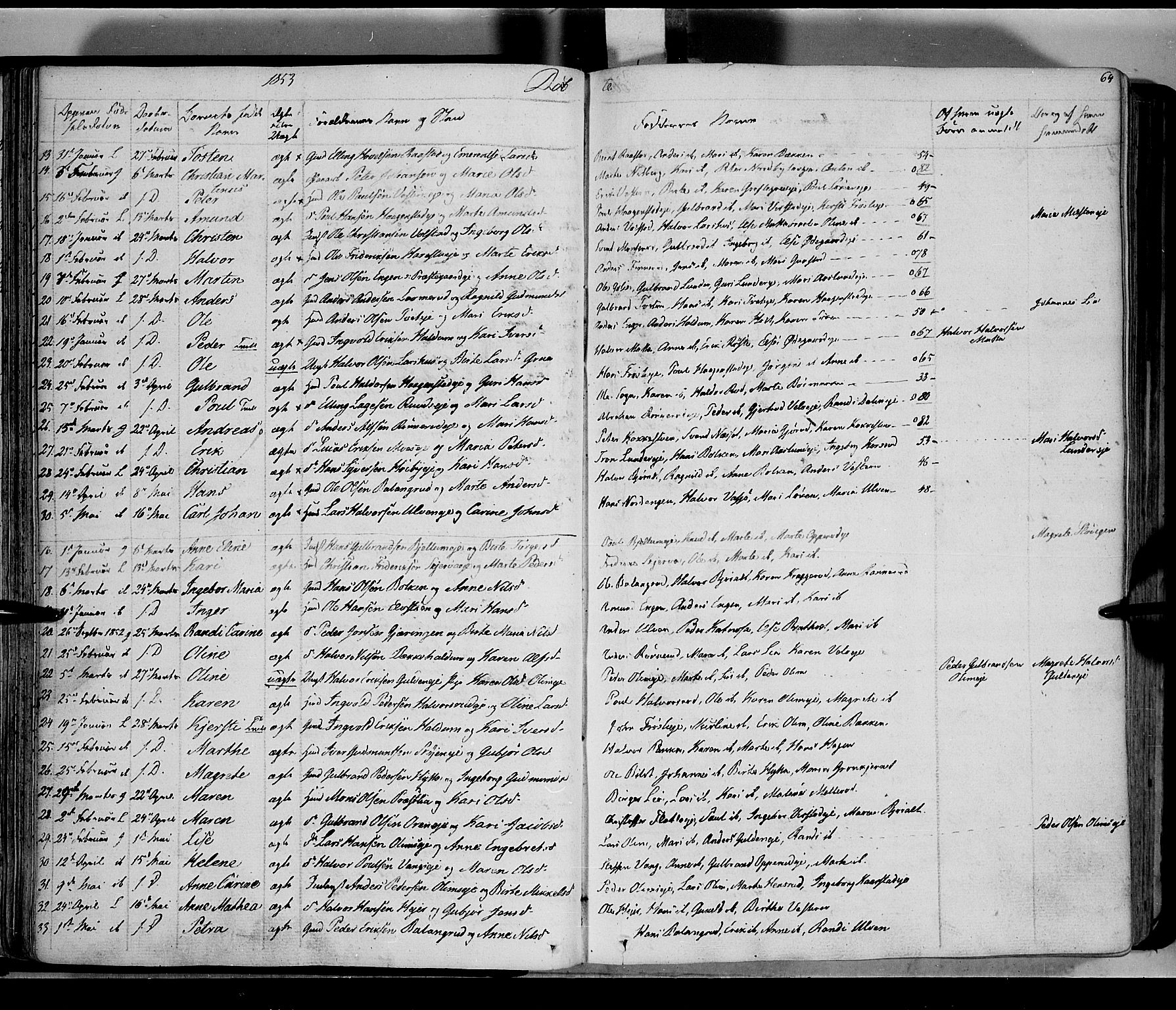 Jevnaker prestekontor, SAH/PREST-116/H/Ha/Haa/L0006: Parish register (official) no. 6, 1837-1857, p. 64