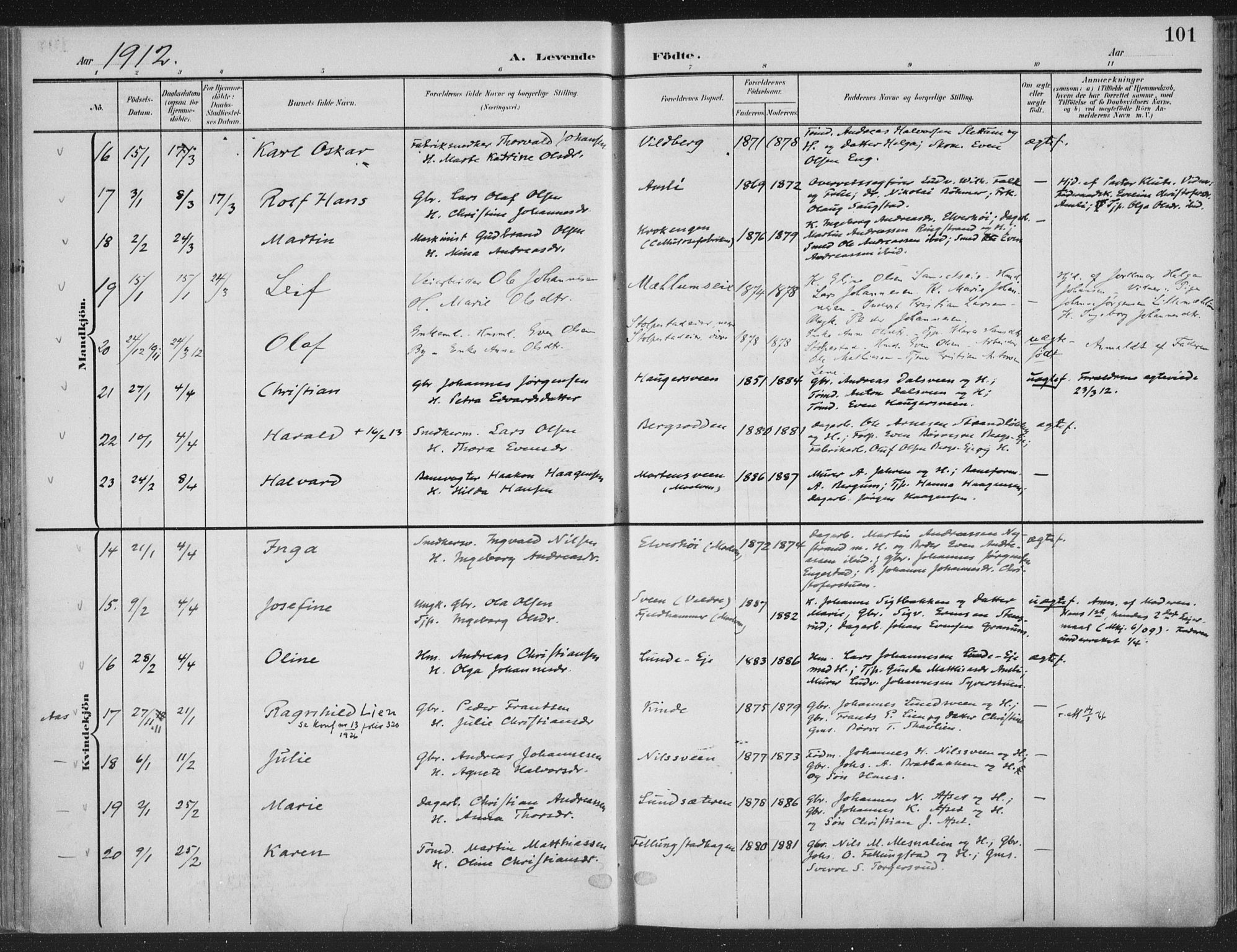 Ringsaker prestekontor, AV/SAH-PREST-014/K/Ka/L0018: Parish register (official) no. 18, 1903-1912, p. 101